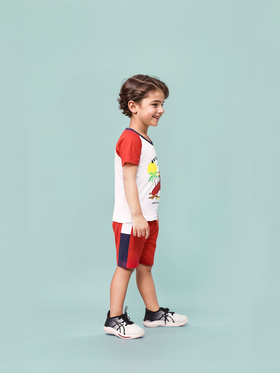 Boys' Printed Cotton T-Shirts and Shorts Set