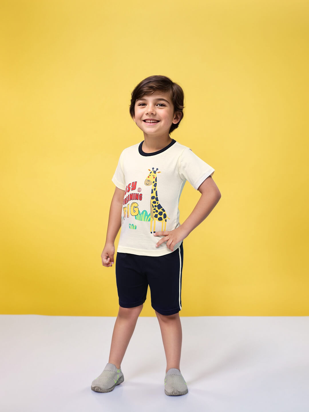 Toonyport Animal Printed Cotton T-Shirt & Shorts Summer Set For Boys