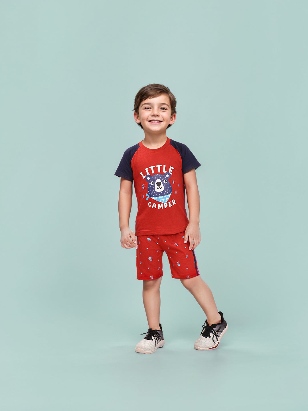 Boys' Printed Cotton T-Shirts and Shorts Set