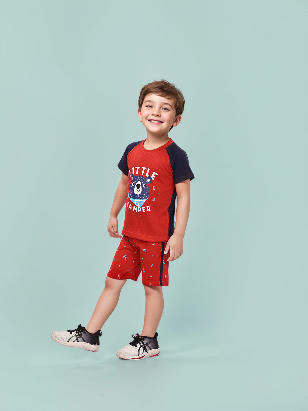 Boys' Printed Cotton T-Shirts and Shorts Set