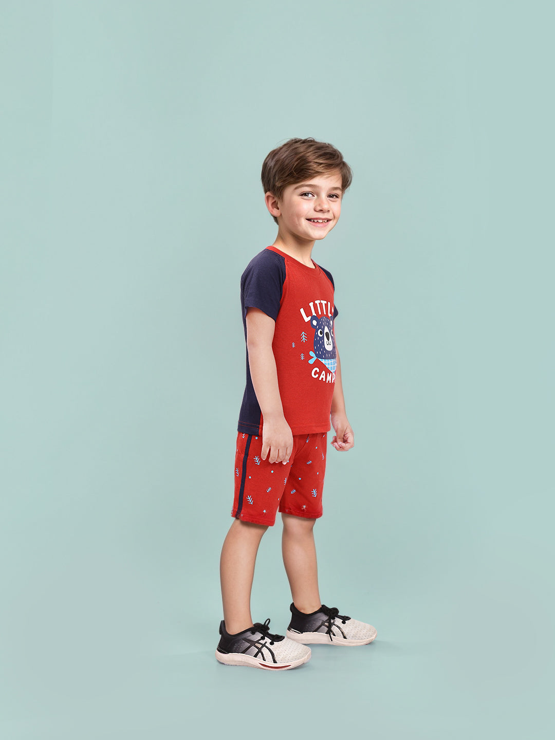 Boys' Printed Cotton T-Shirts and Shorts Set
