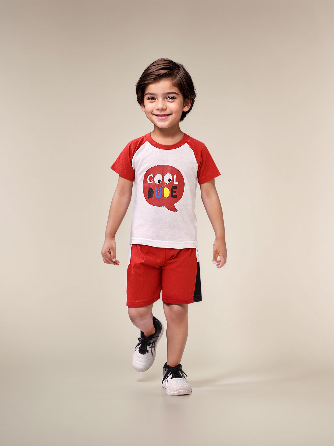 Boys' Printed Cotton T-Shirts and Shorts Set