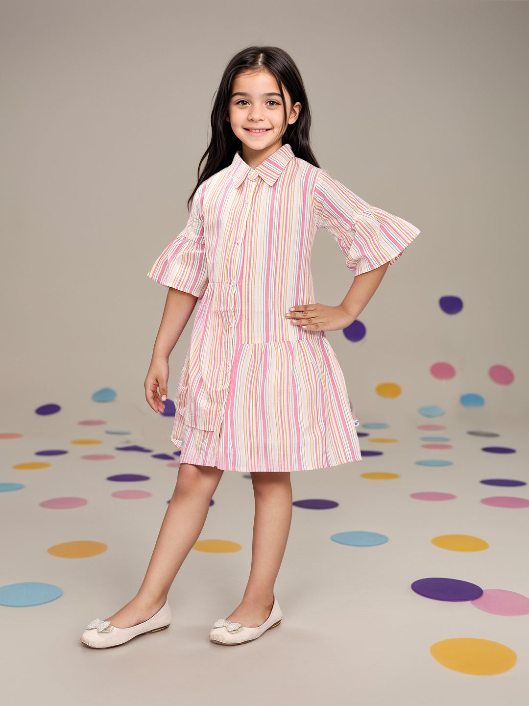 Toonyport Girls Printed Fit & Flare Dress