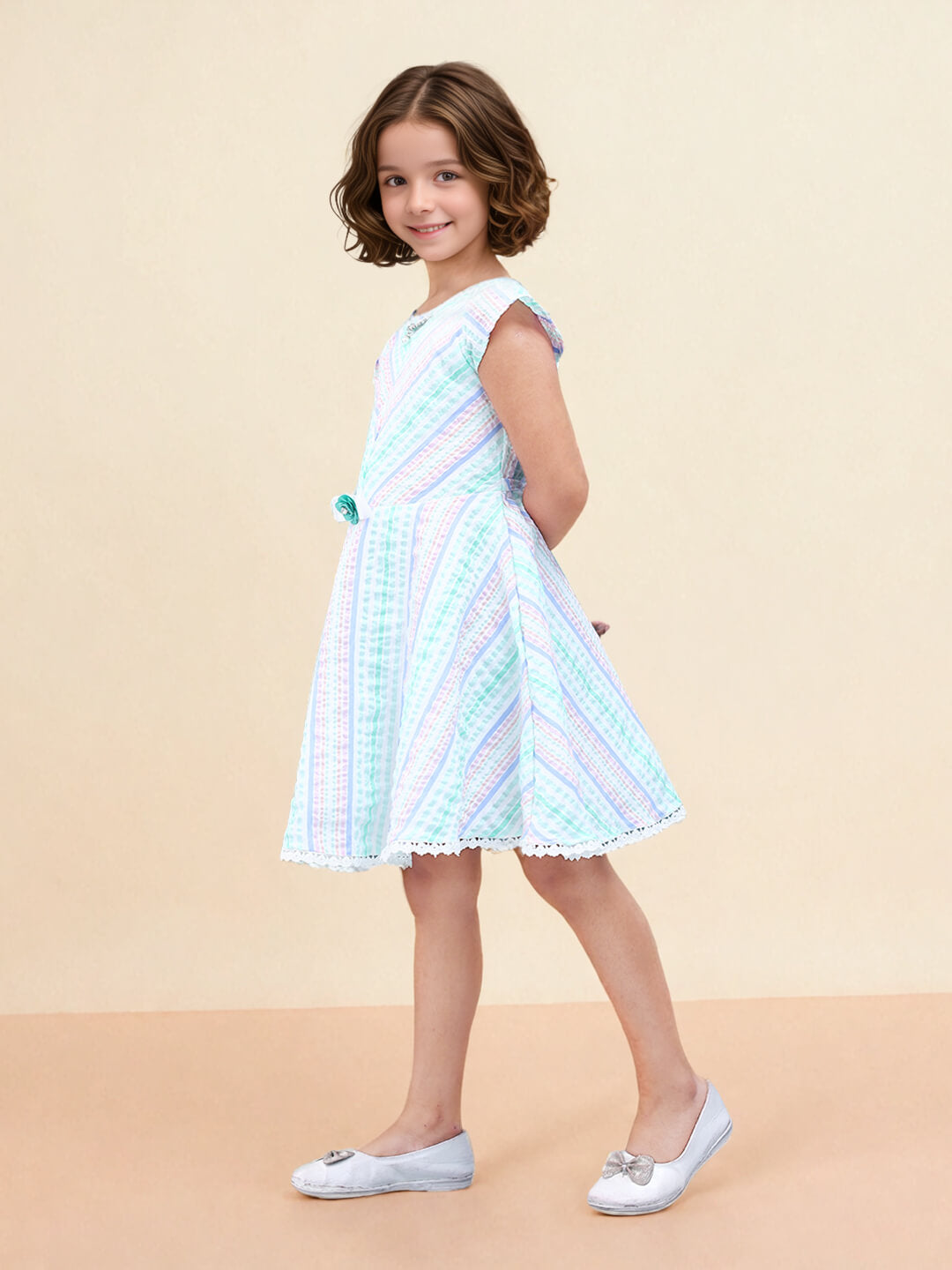 Toonyport Girls Printed Fit & Flare Dress