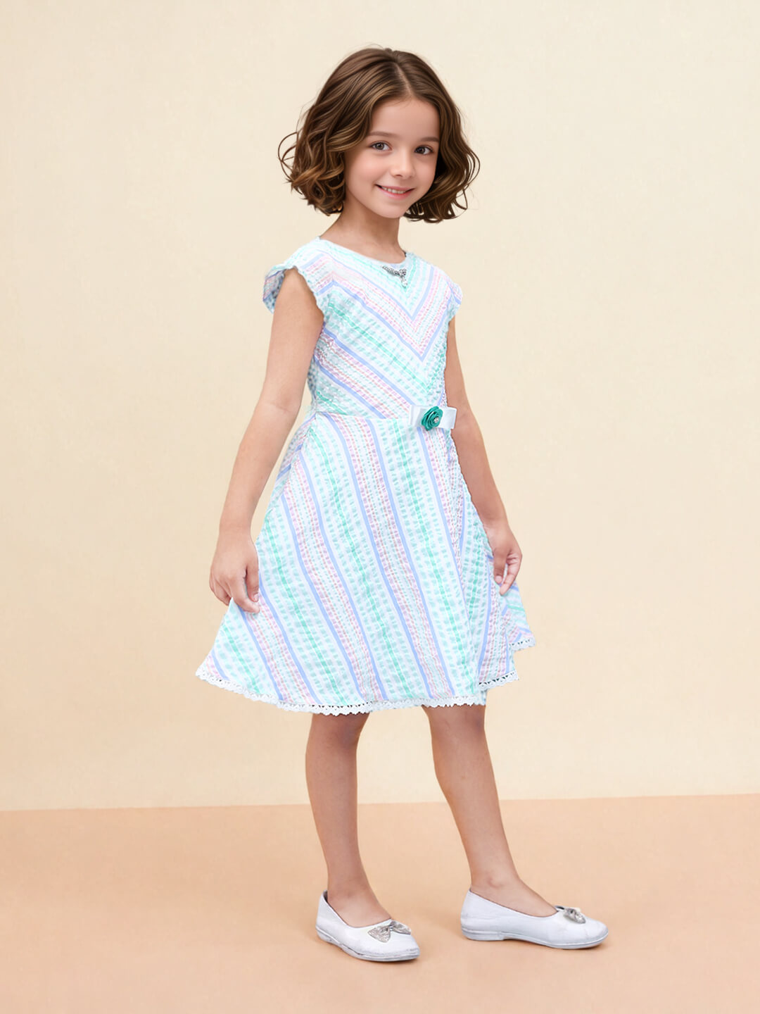 Toonyport Girls Printed Fit & Flare Dress