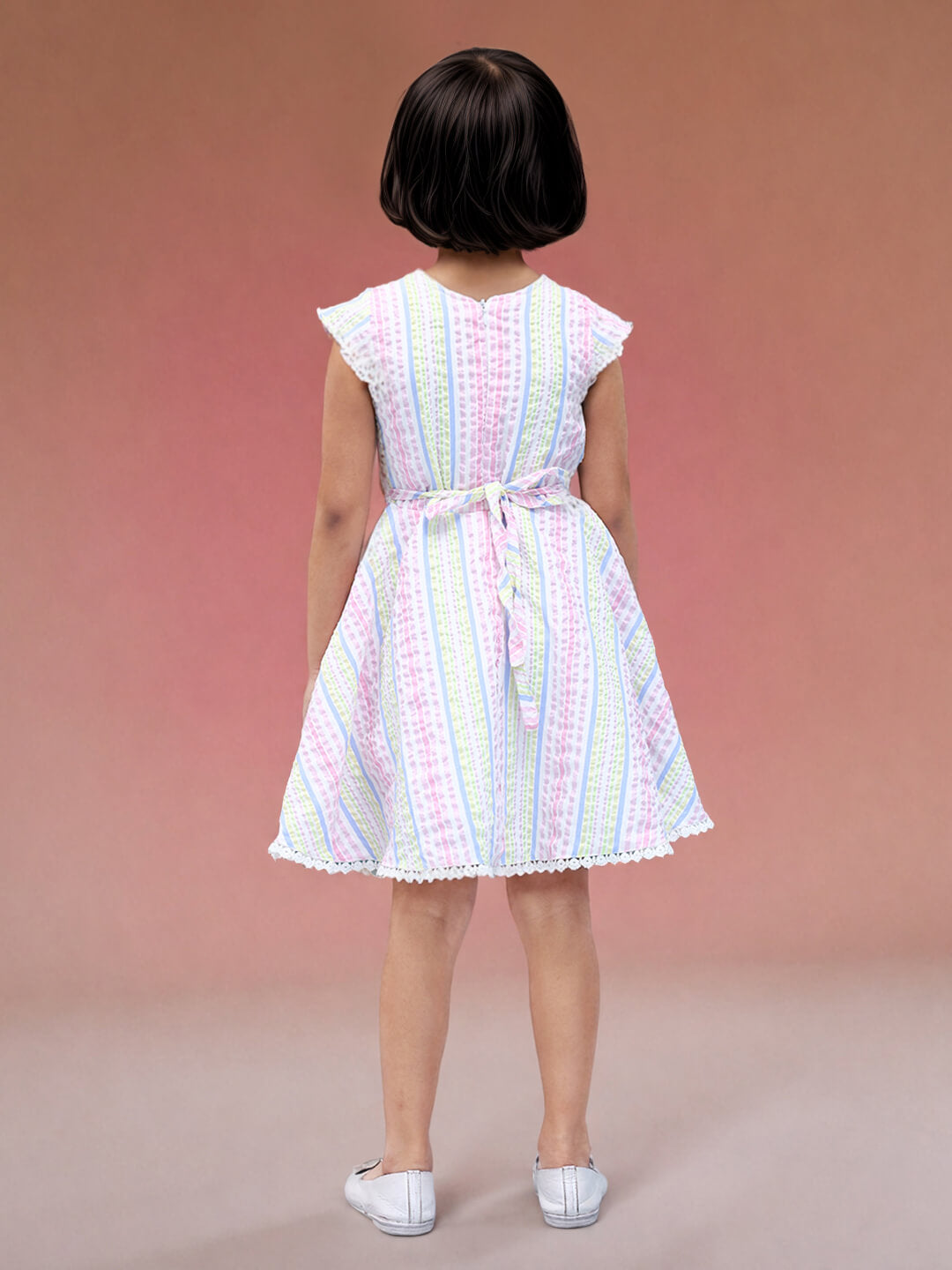 Toonyport Girls Printed Fit & Flare Dress