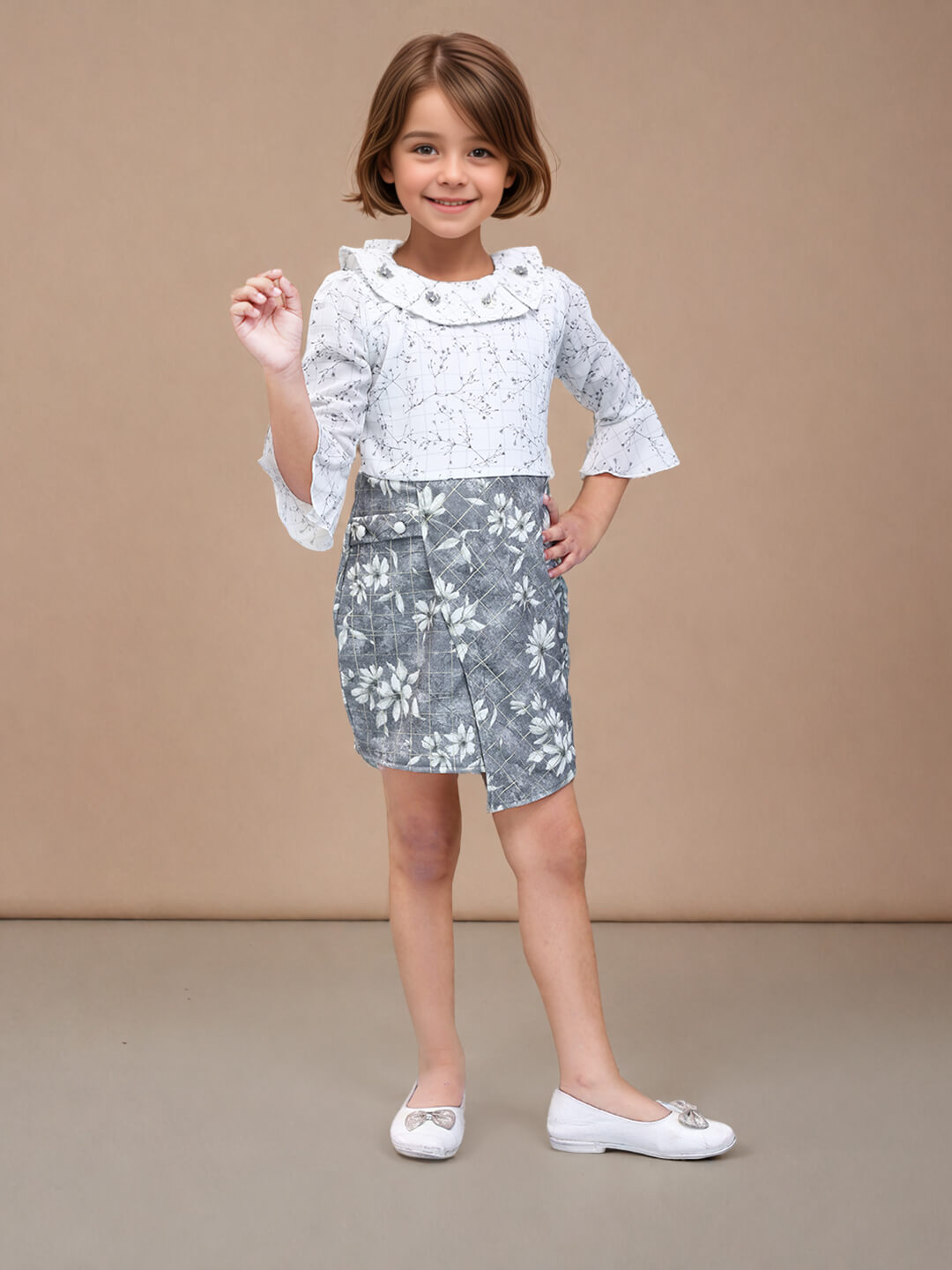 Toonyport Girls Printed Fit & Flare Dress