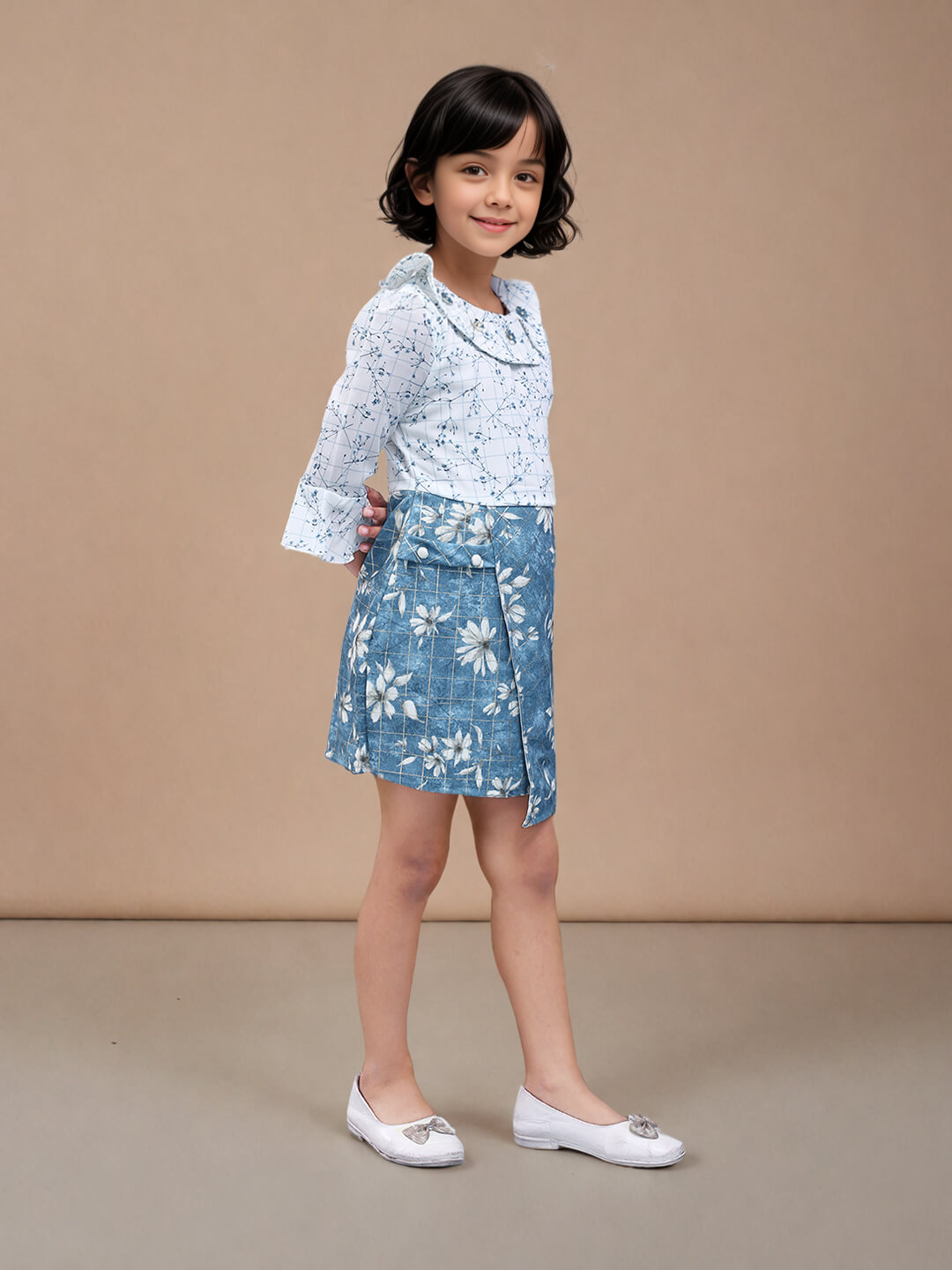 Toonyport Girls Printed Fit & Flare Dress