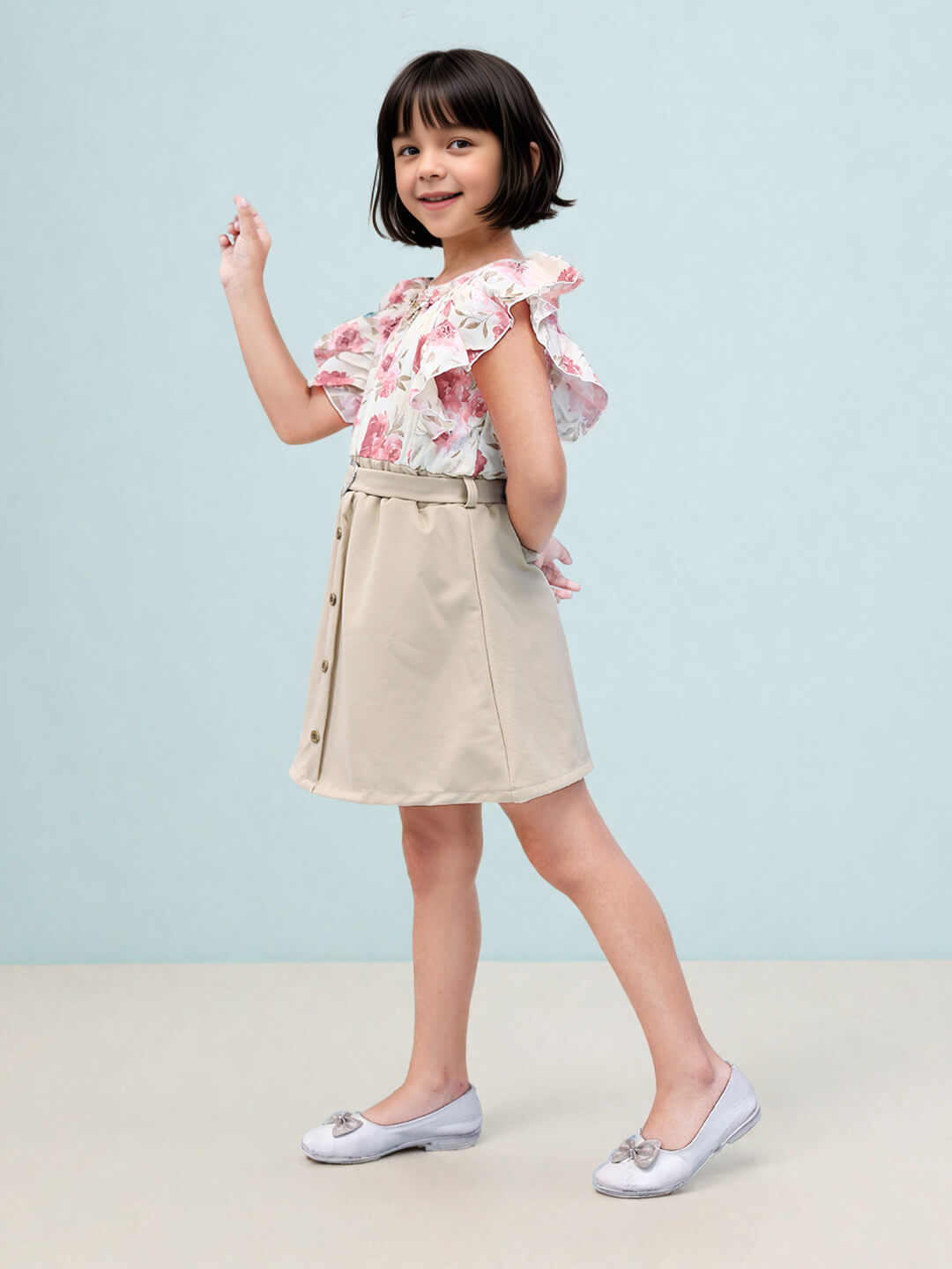 Toonyport Girls Printed Fit & Flare Dress