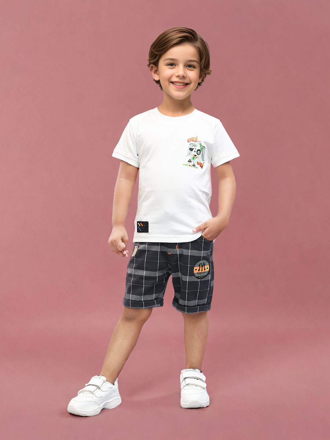 Urban Style: Boys' Cotton Printed Premium Denim Pant Set