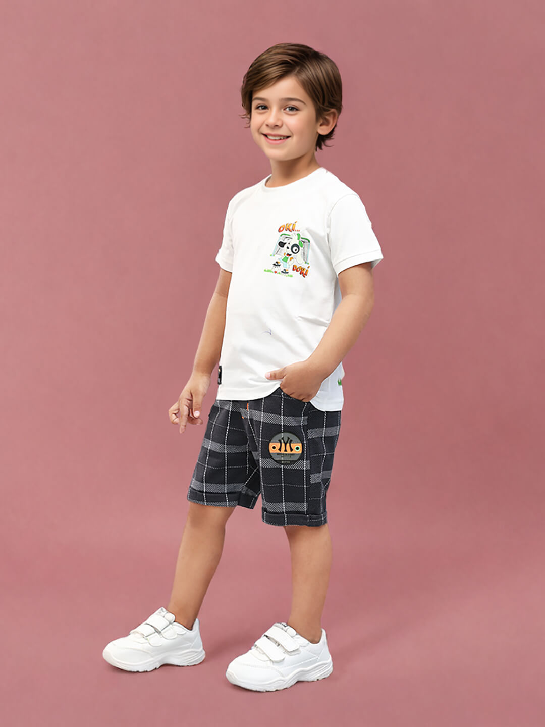 Urban Style: Boys' Cotton Printed Premium Denim Pant Set