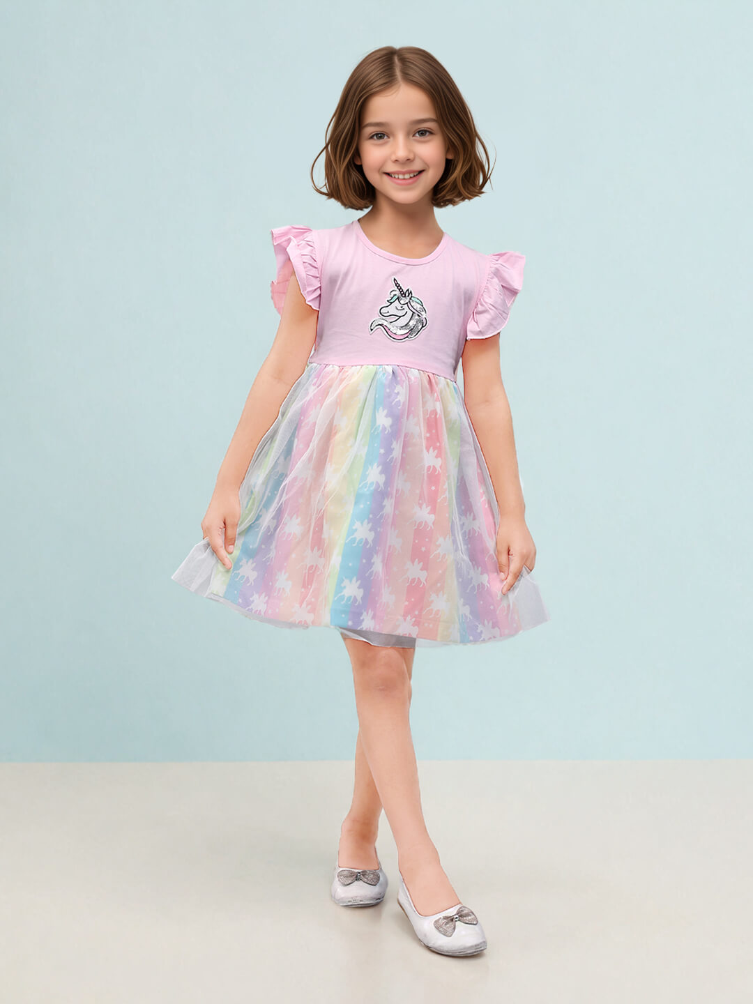Toonyport Girls' Fit and Flare Unicorn Dress