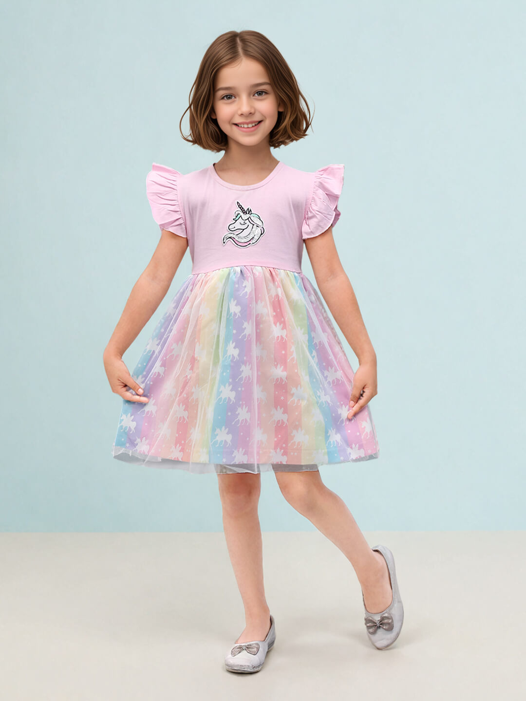Toonyport Girls' Fit and Flare Unicorn Dress