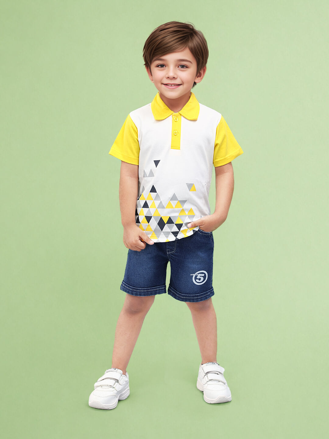 Denim Daze: Boys' Cotton Printed Premium Clothing Set