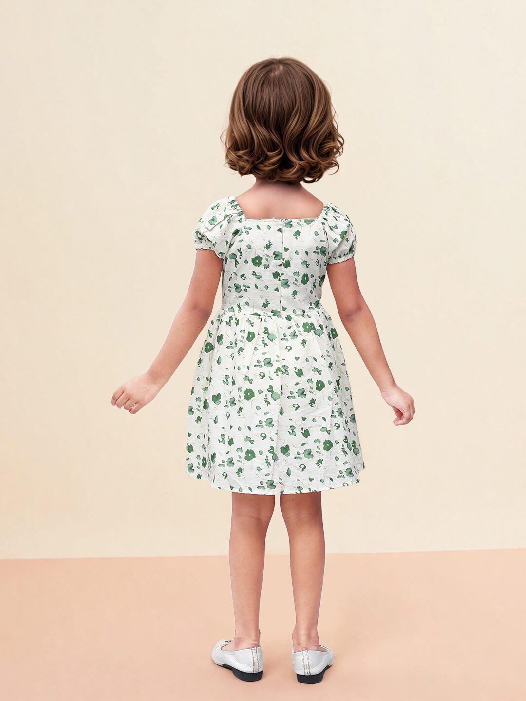 Toonyport Girls' Floral Printed Flared Dress