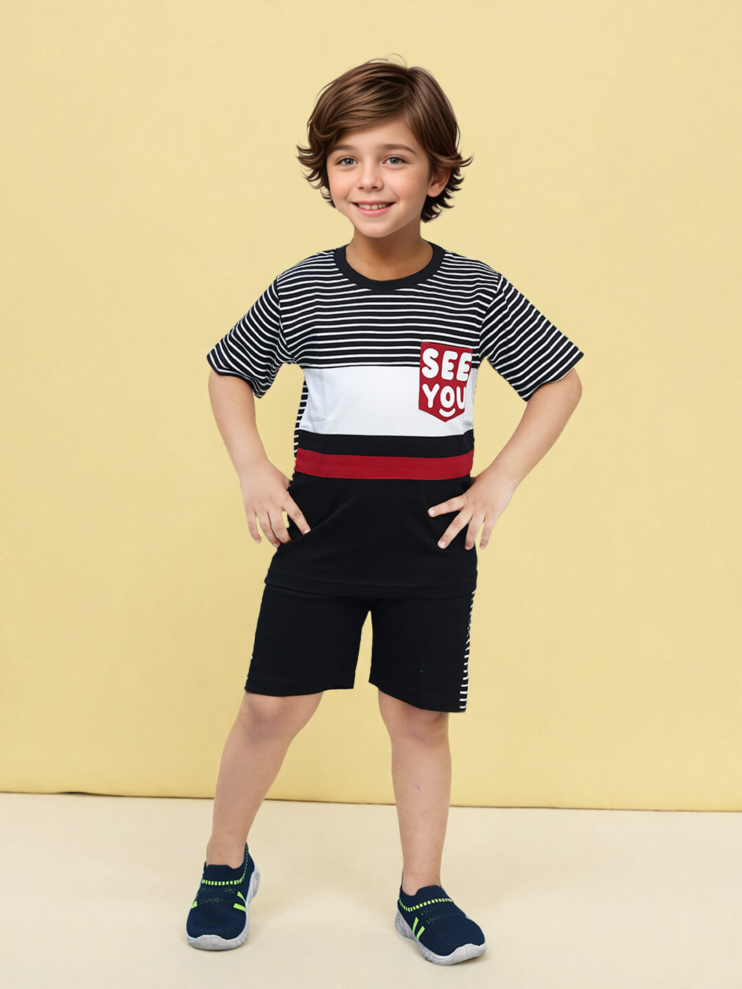 See You - Boys' Cotton Printed Premium Clothing Set
