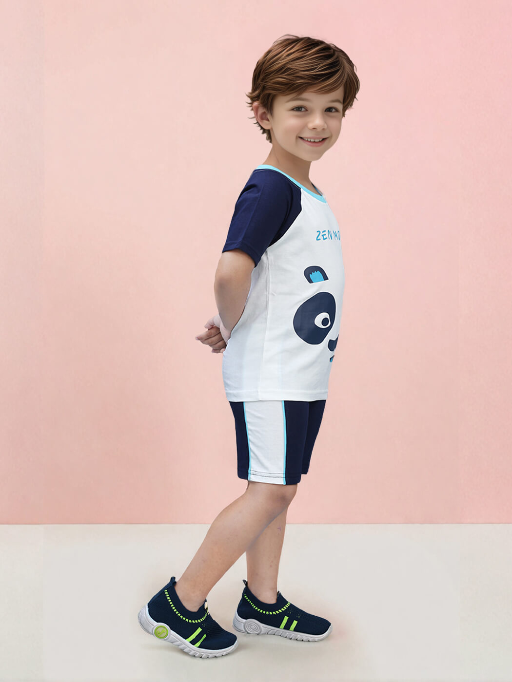 Zen Mode Panda: Boys' Cotton Printed Premium Clothing Set