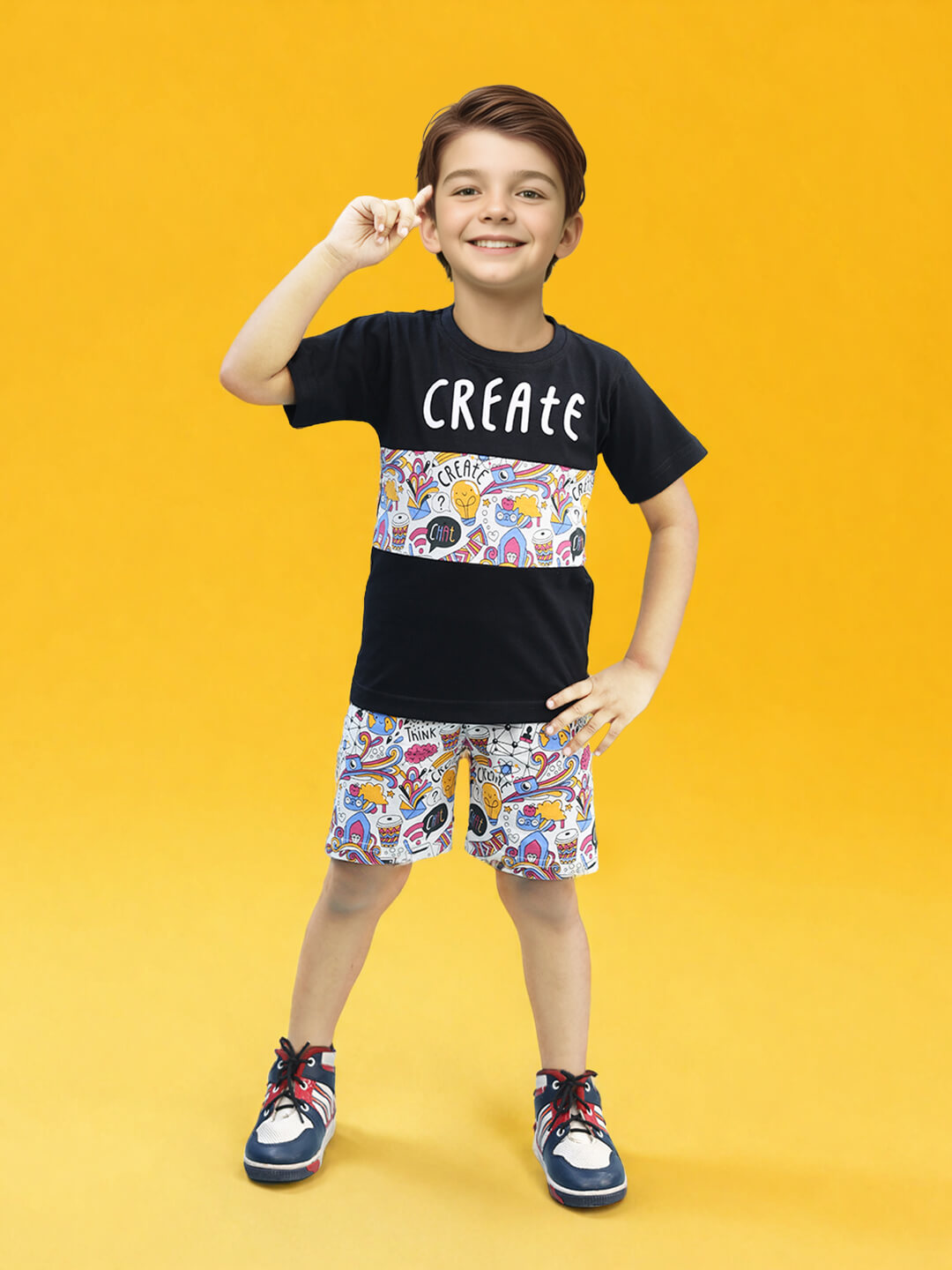 Toonyport Whimsy Doodled Cotton Clothing Set