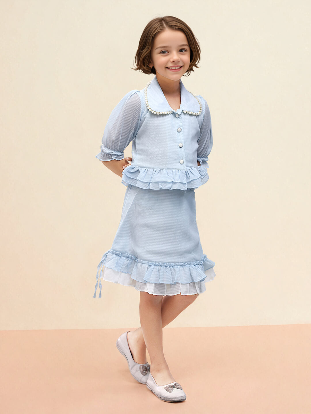 Toonyport Girls Ruffled Skirt & Top Set