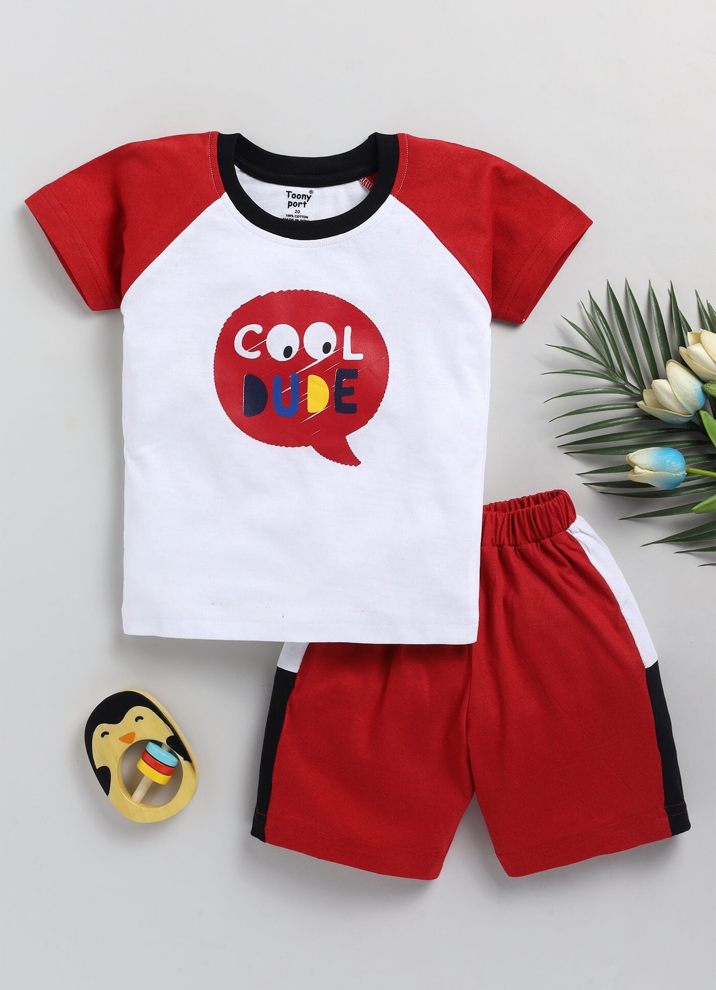 Boys' Printed Cotton T-Shirts and Shorts Set
