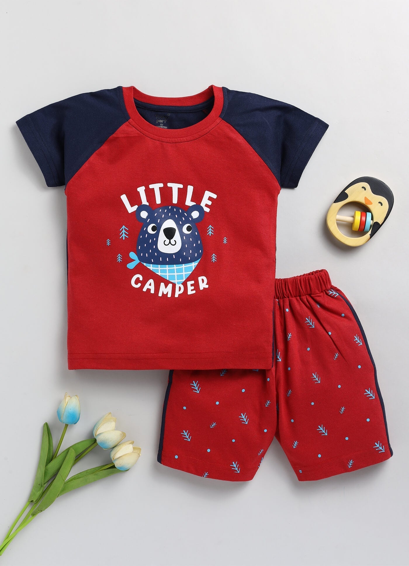 Boys' Printed Cotton T-Shirts and Shorts Set