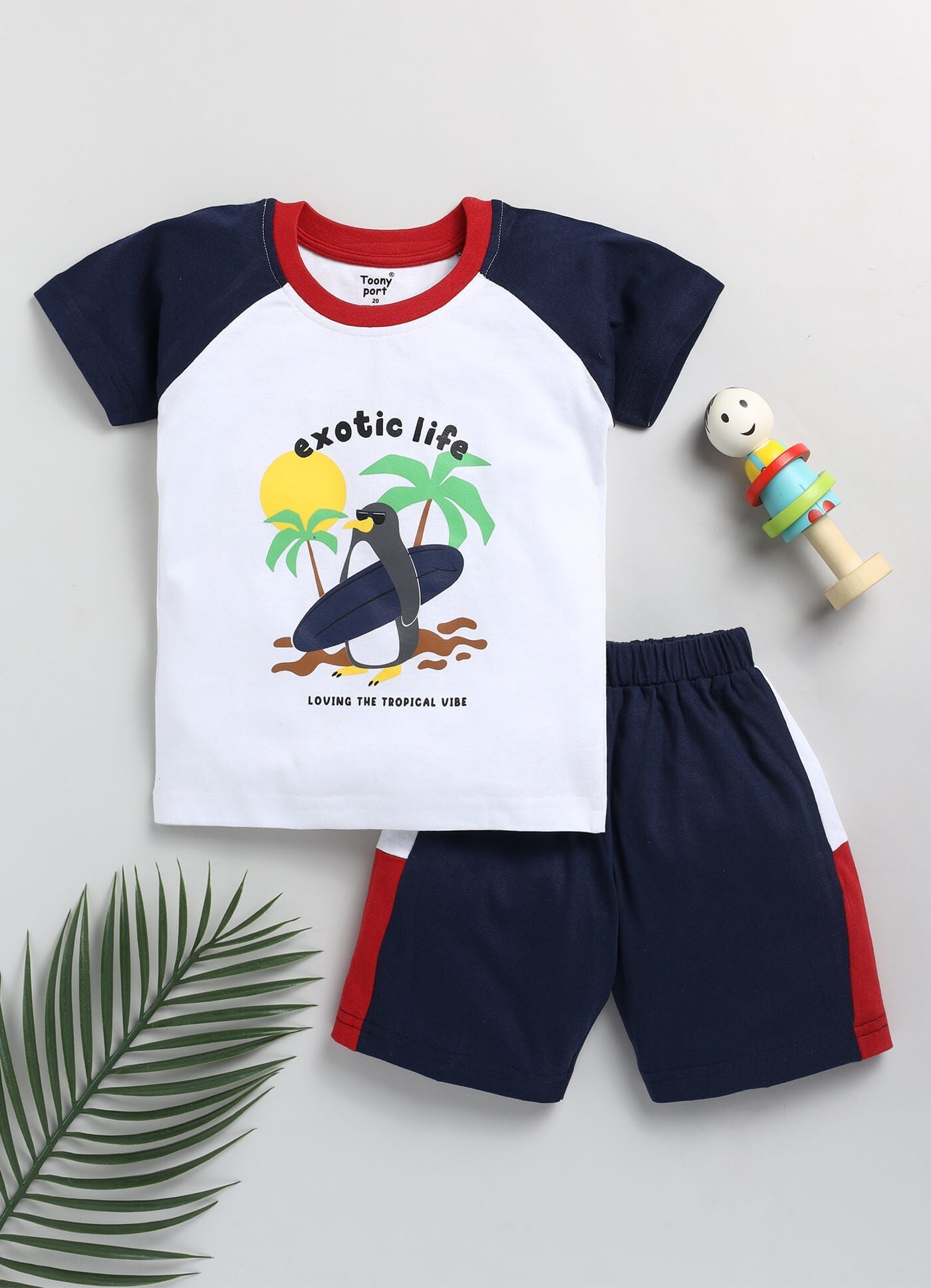 Boys' Printed Cotton T-Shirts and Shorts Set