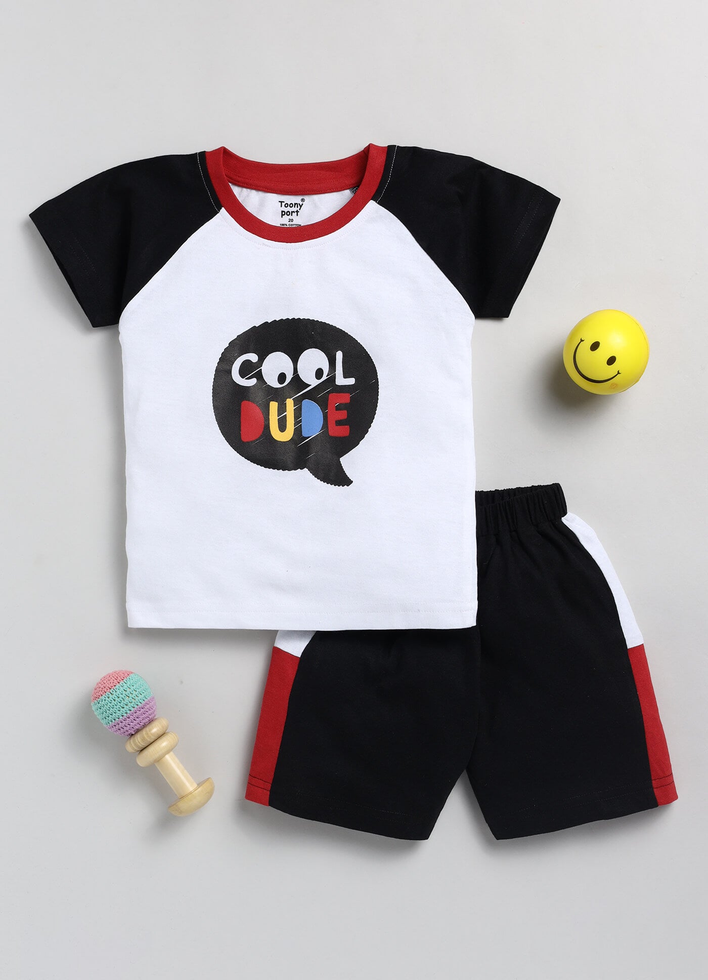 Boys' Printed Cotton T-Shirts and Shorts Set