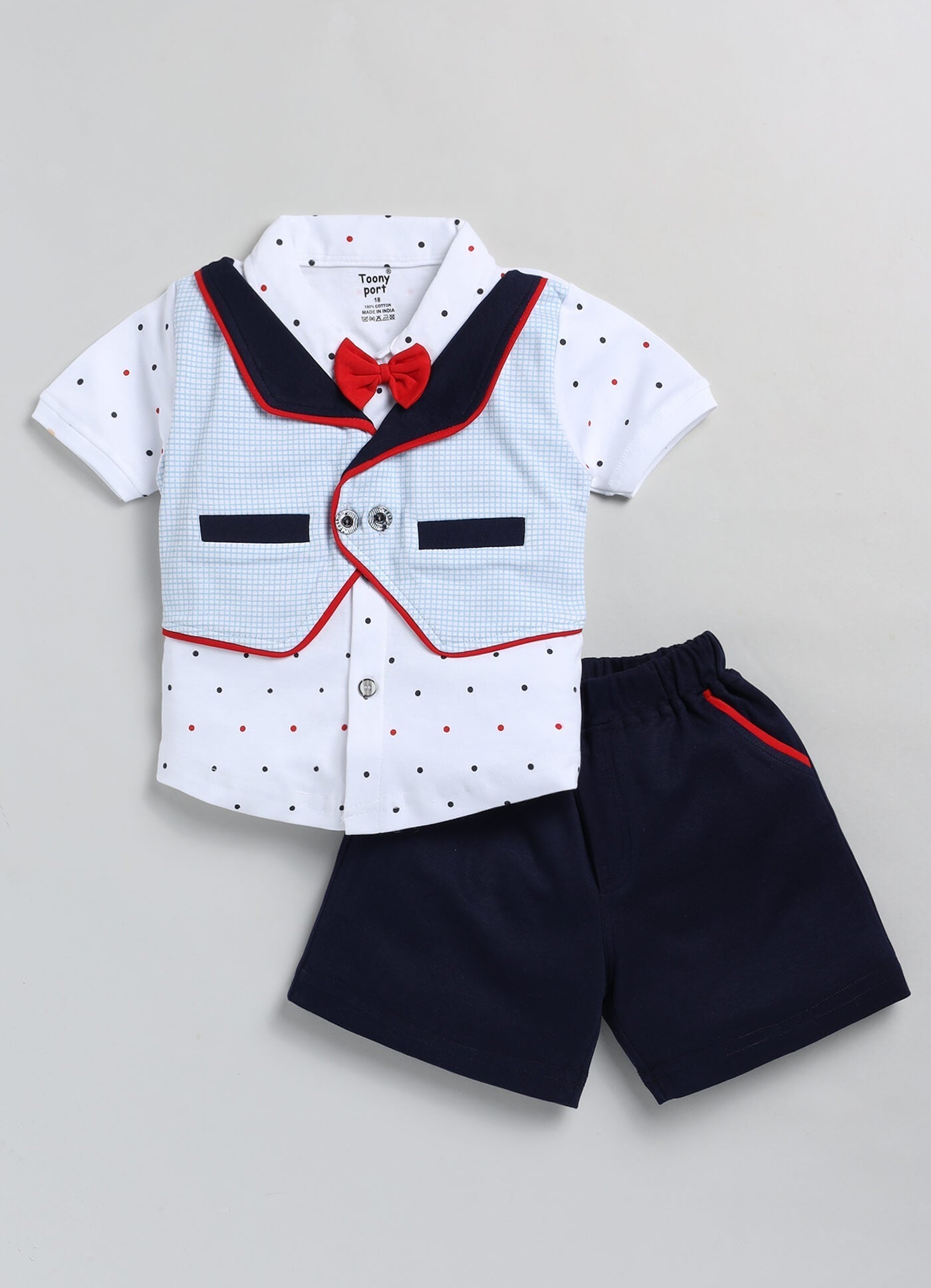 100% Cotton Shirt & Short Sets For Infants