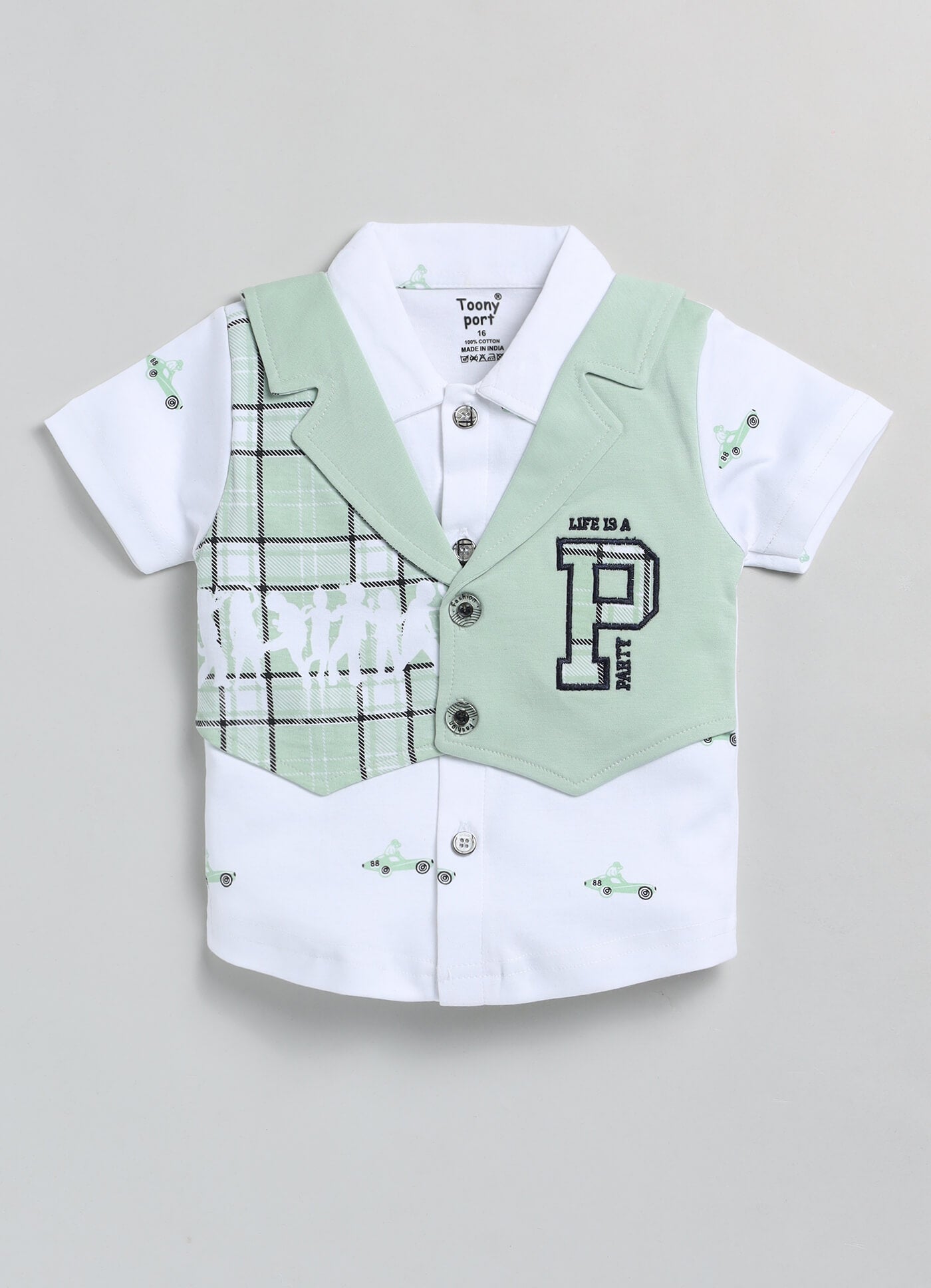 100% Cotton Shirt & Short Sets For Infants