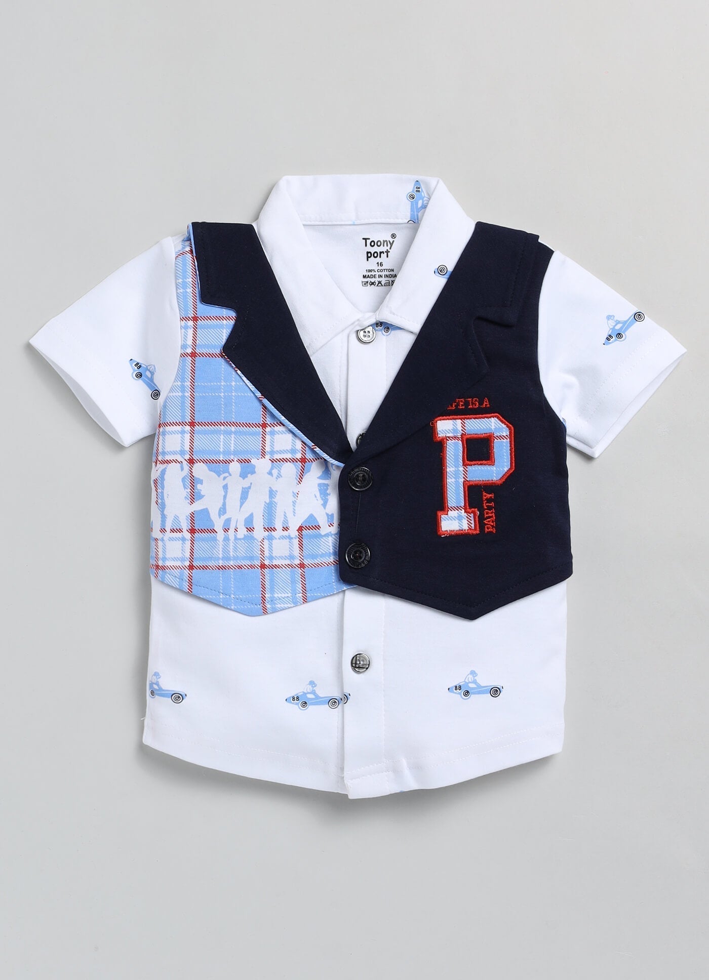 100% Cotton Shirt & Short Sets For Infants