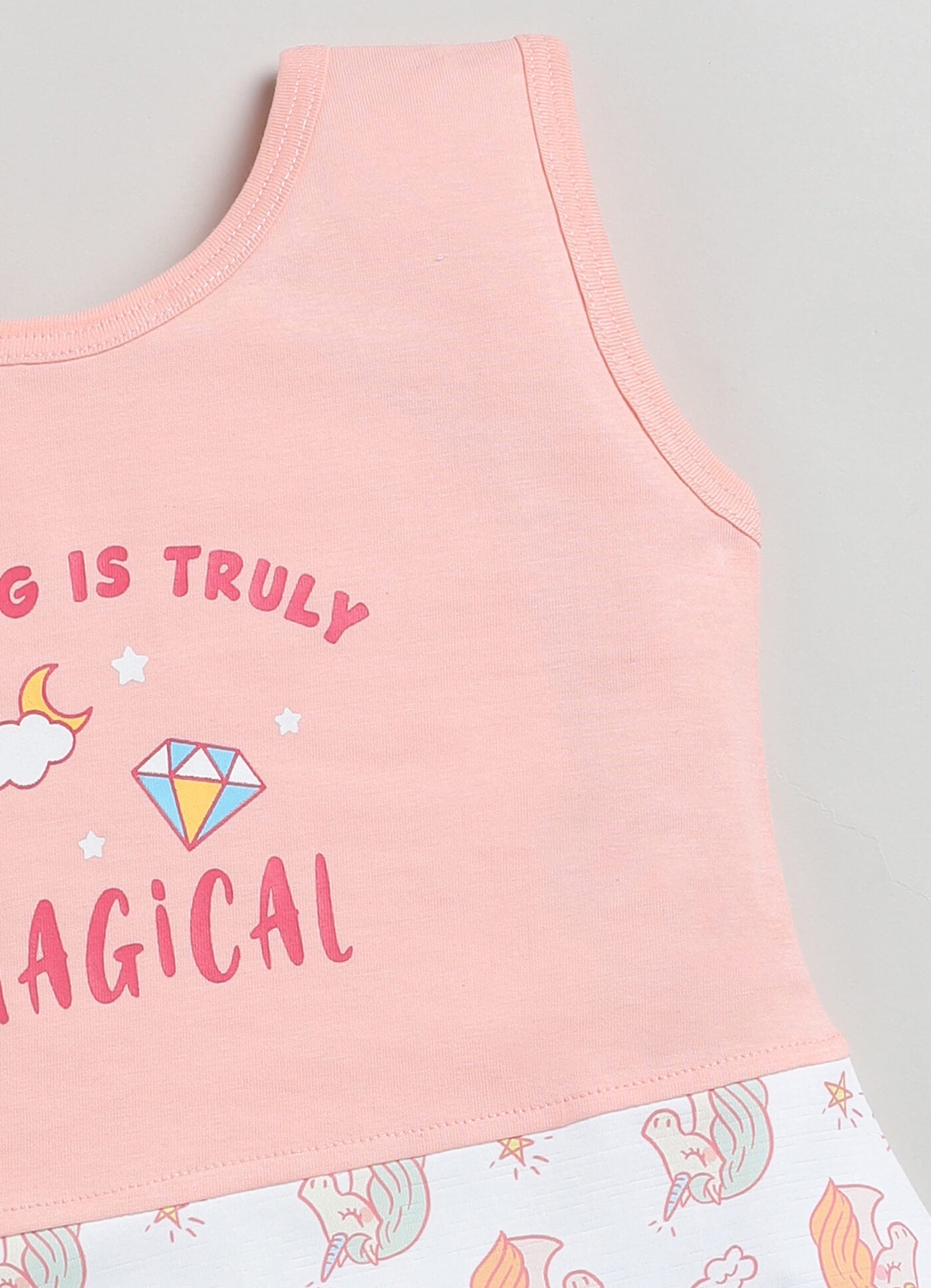 Toonyport Unicorn Print Cotton Summer Frock For Girls