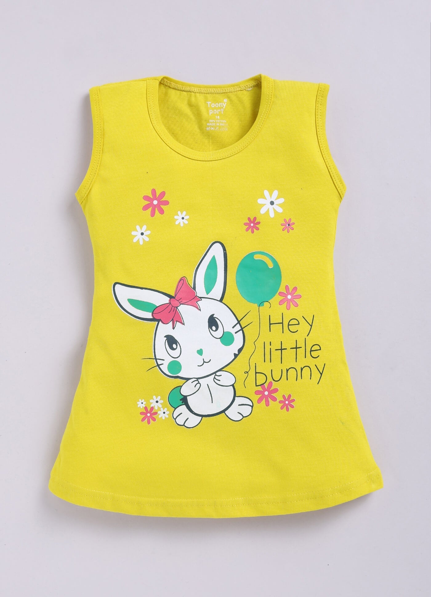 Toonyport Pack OF 2 Cotton Printed A-line Frocks For Girls