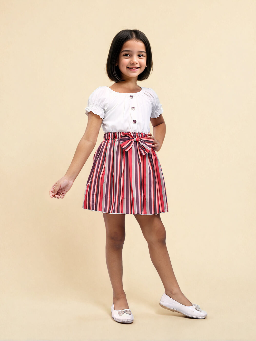 Toonyport Girls Cotton Printed Fit & Flare Dress