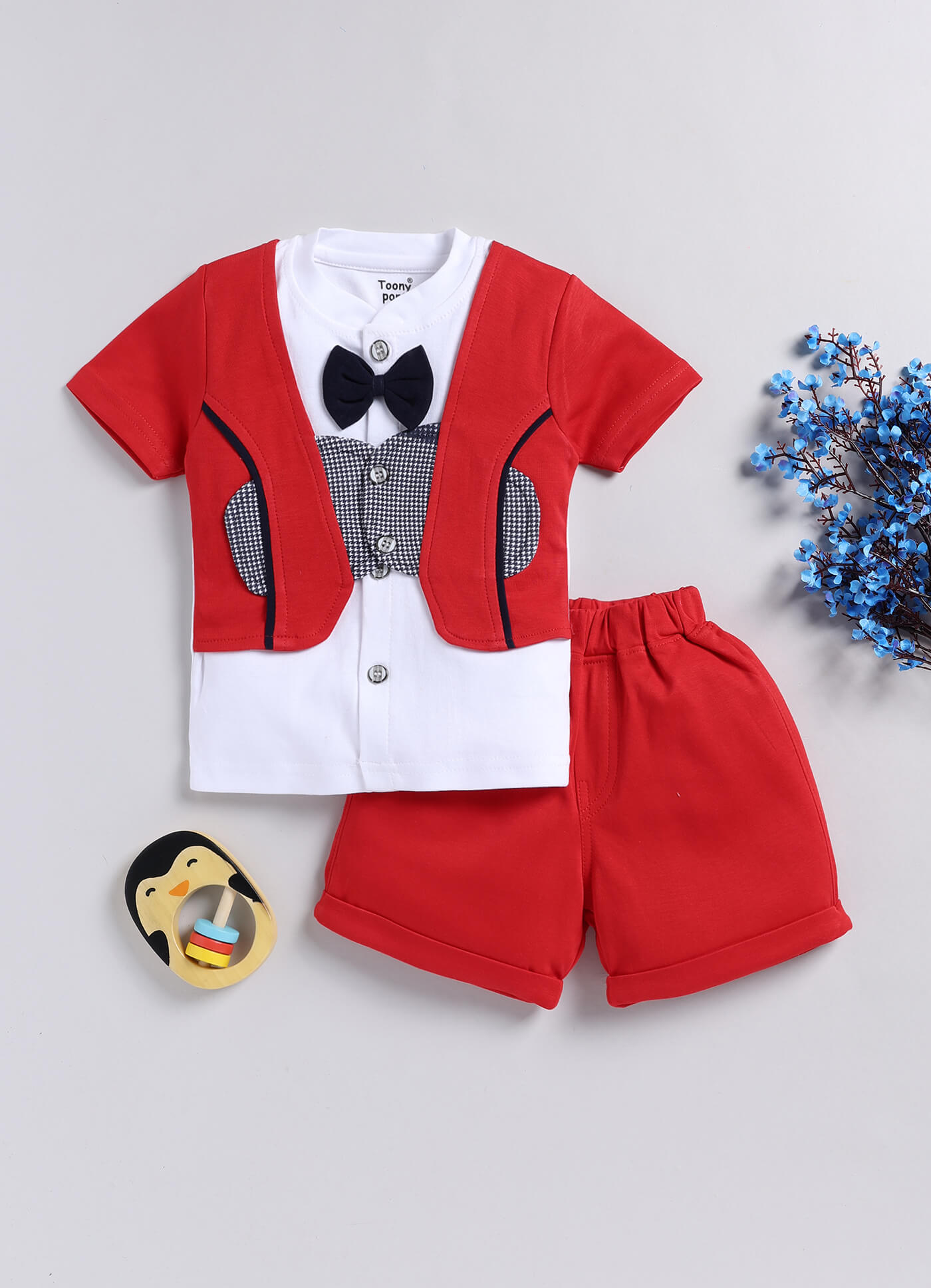 100% Cotton Shirt & Short Sets For Infants