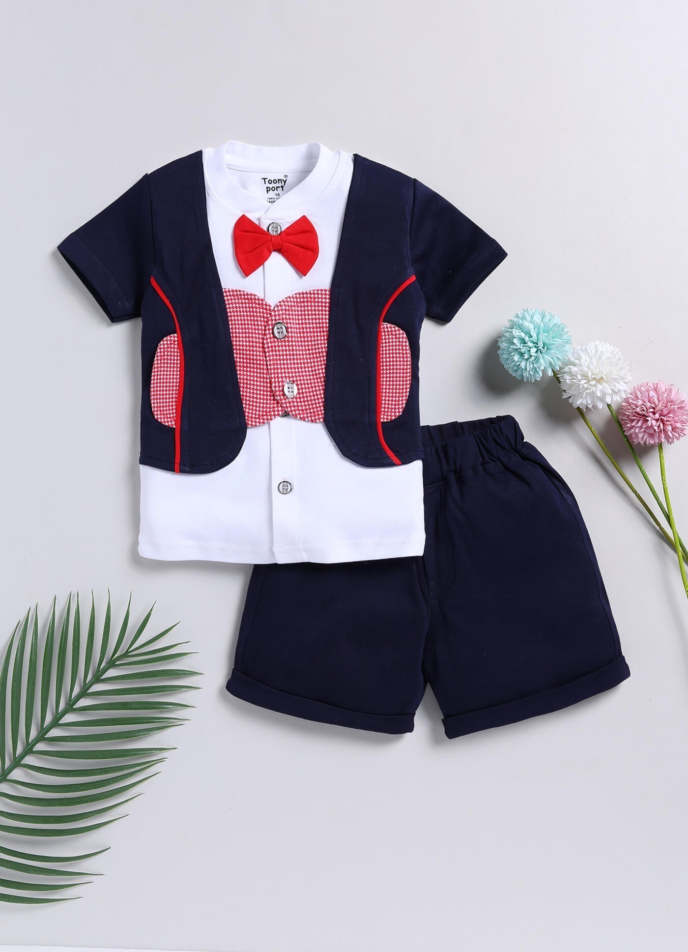 100% Cotton Shirt & Short Sets For Infants
