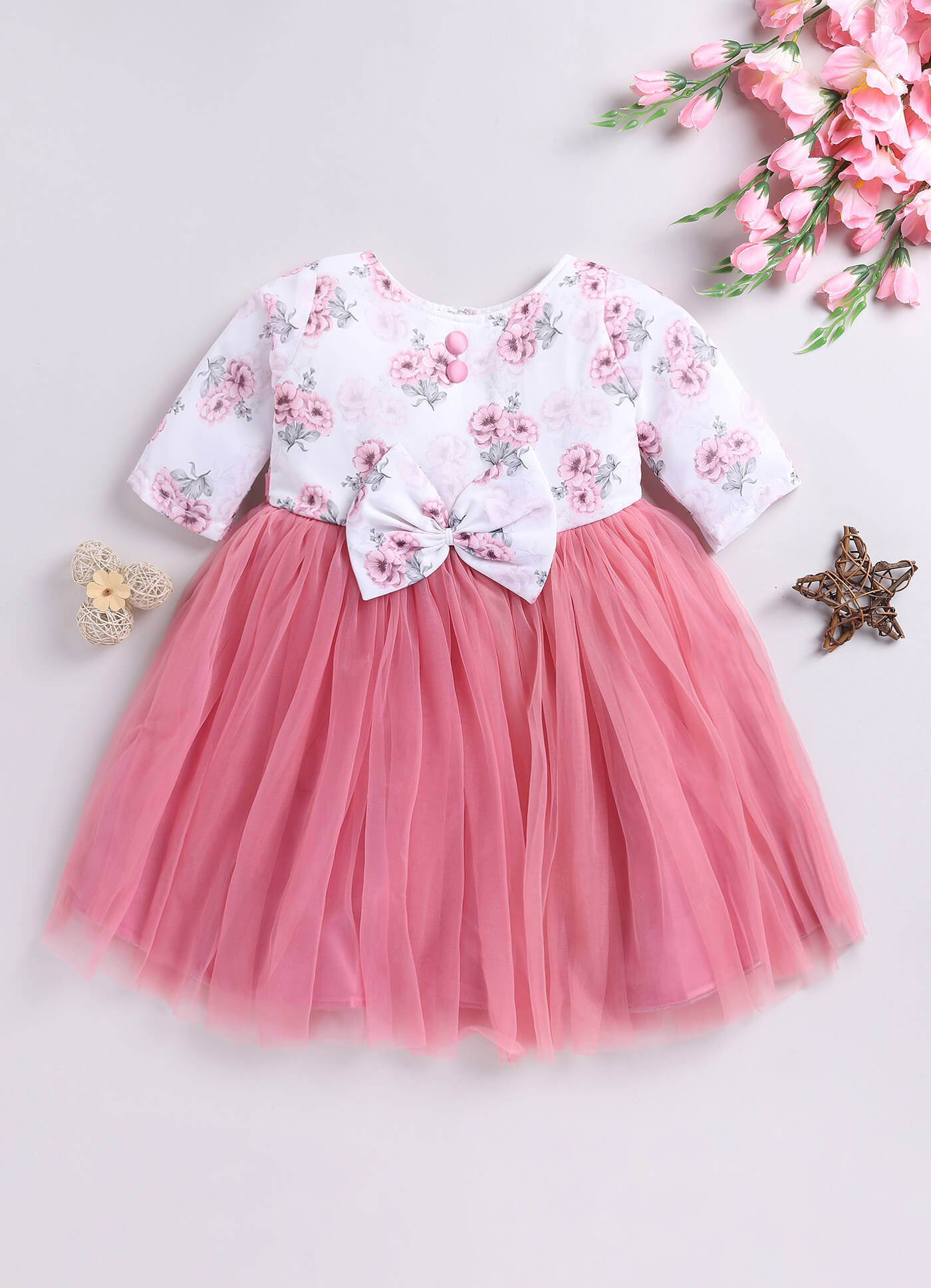 Toonyport Girls Printed Fit & Flare Dress