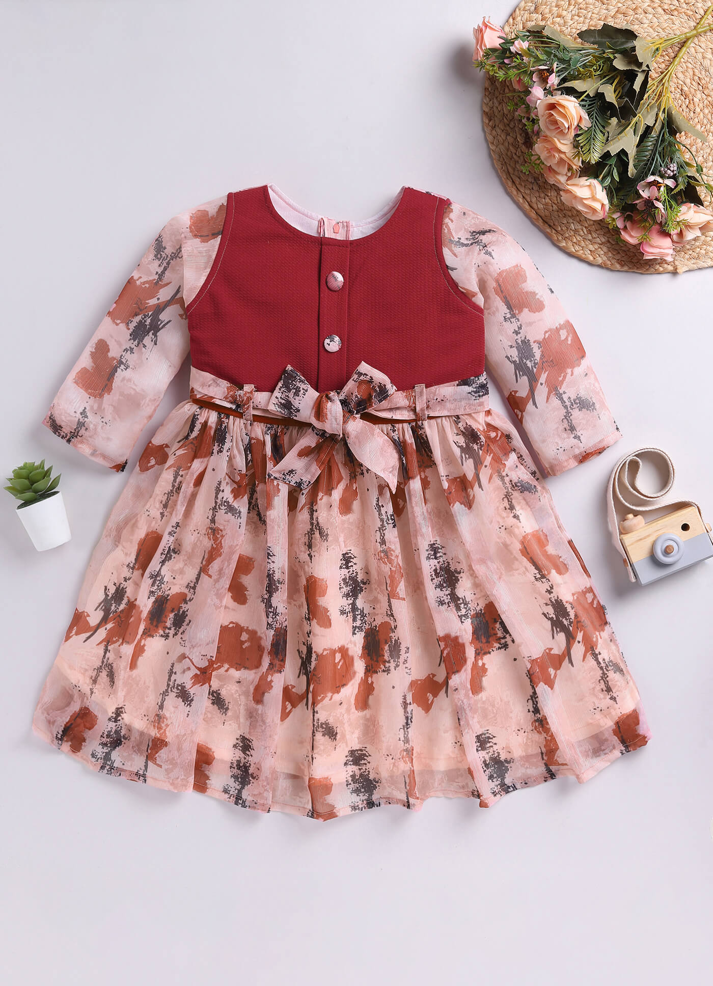 Toonyport Girls Printed Fit & Flare Dress