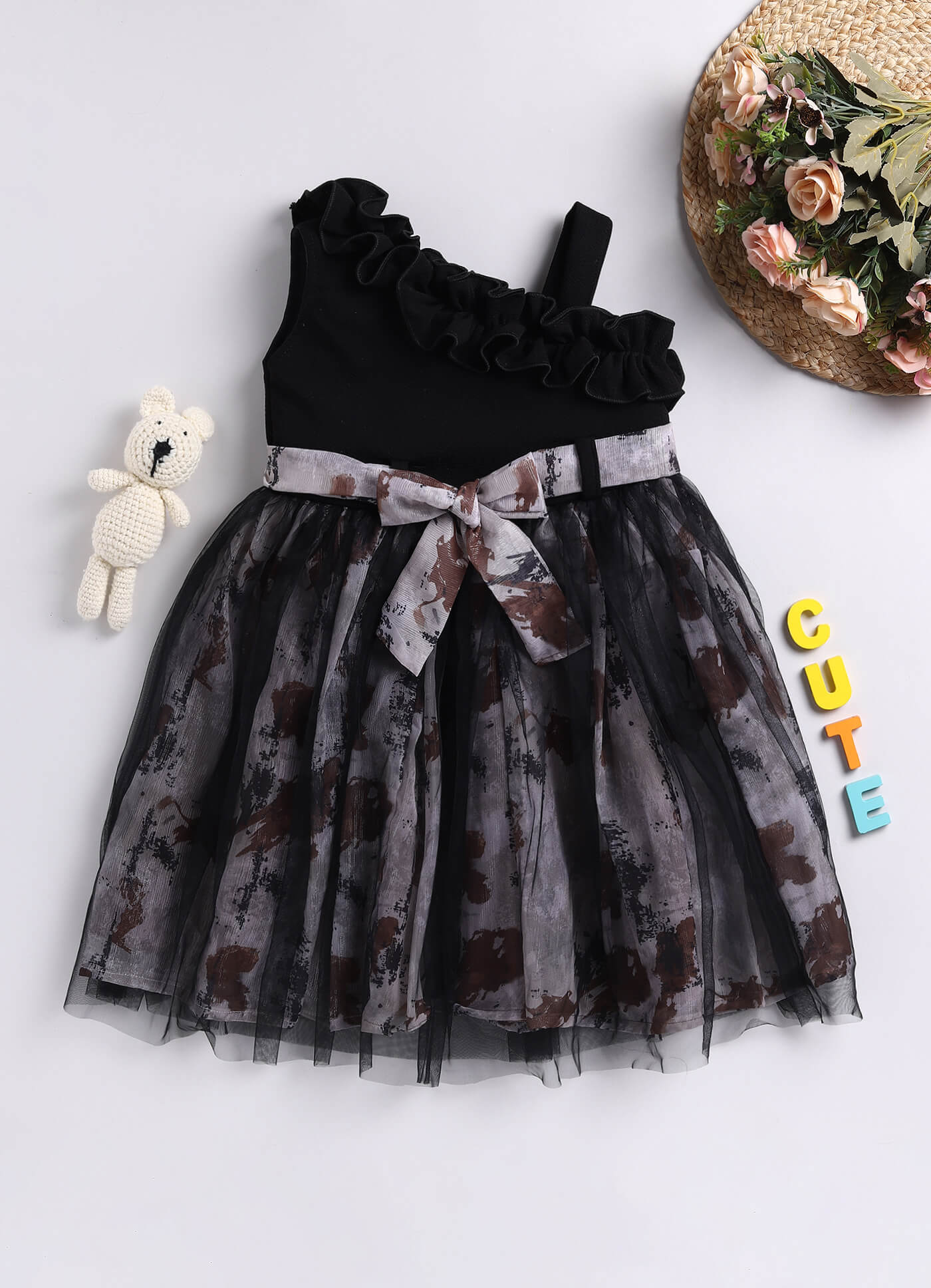 Toonyport Girls Embellished Fit & Flare Dress