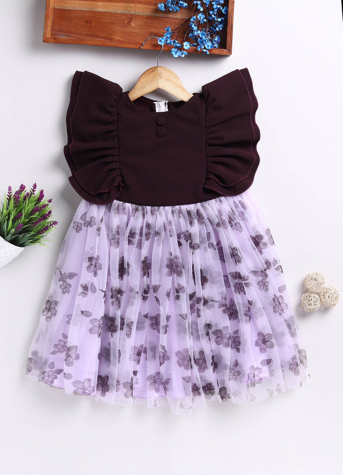 Toonyport Girls Printed Fit & Flare Dress