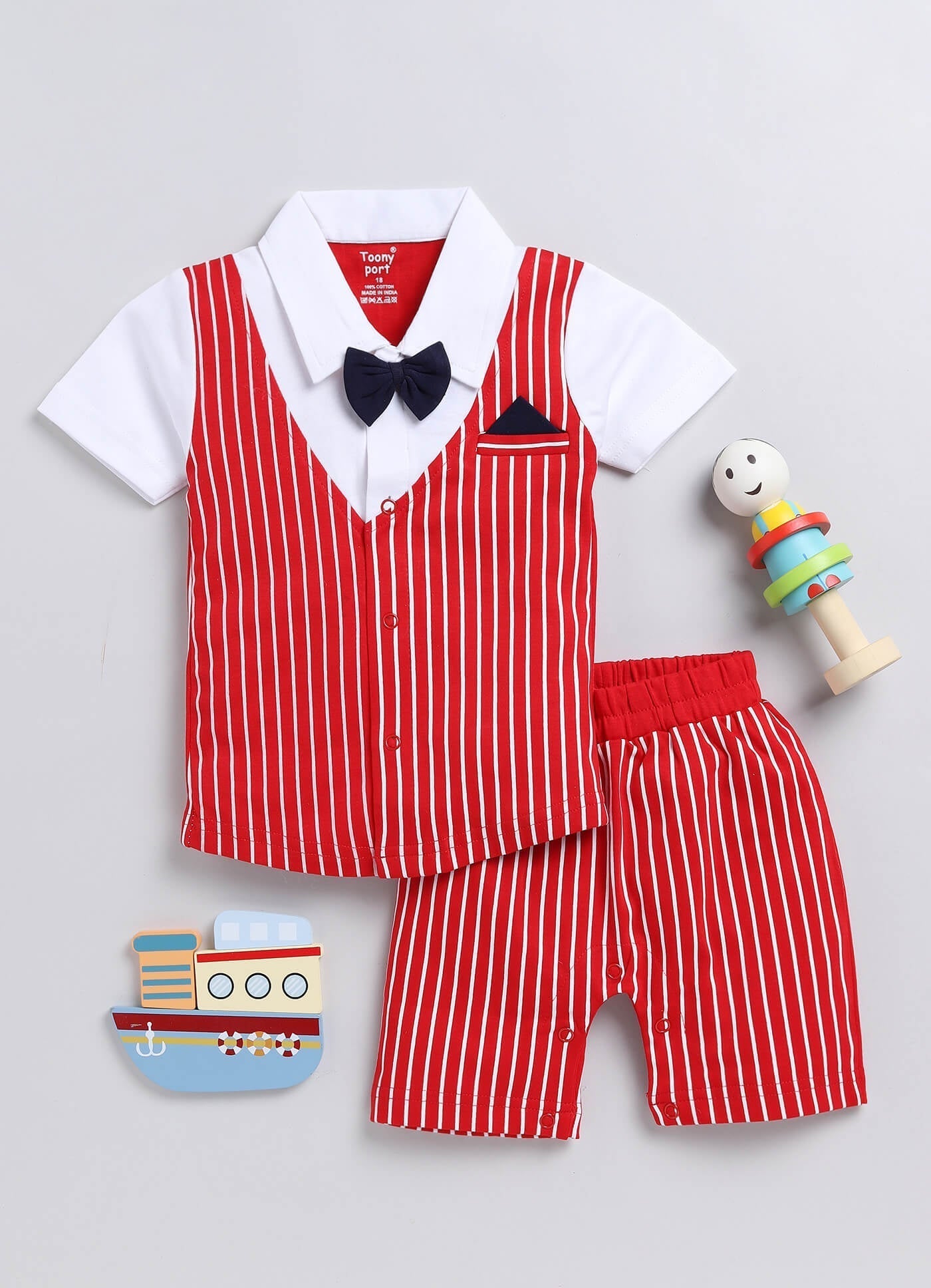 100% Cotton Shirt & Short Sets For Infants