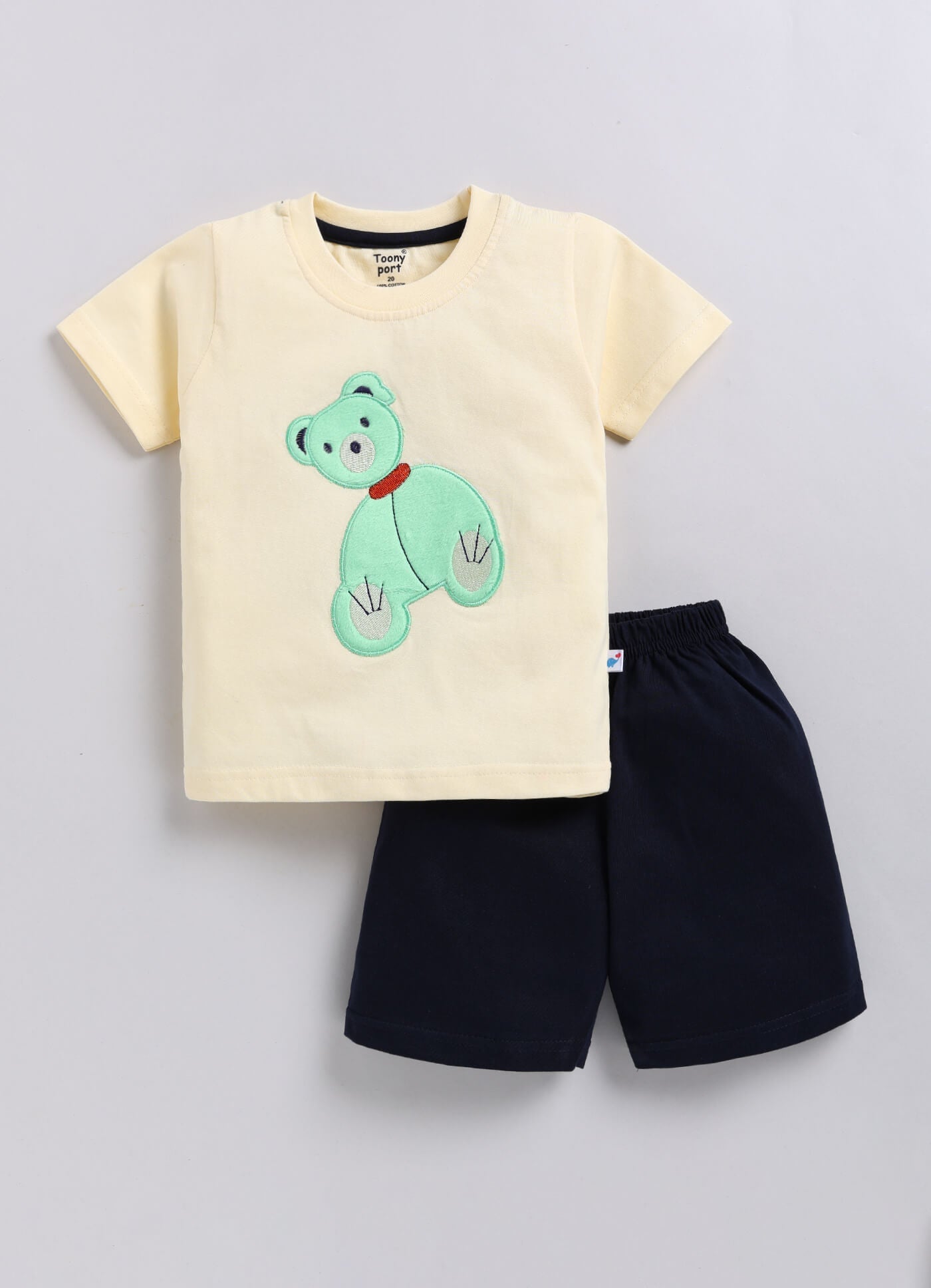 Toonyport Teddy Bear Patched Cotton Clothing Set
