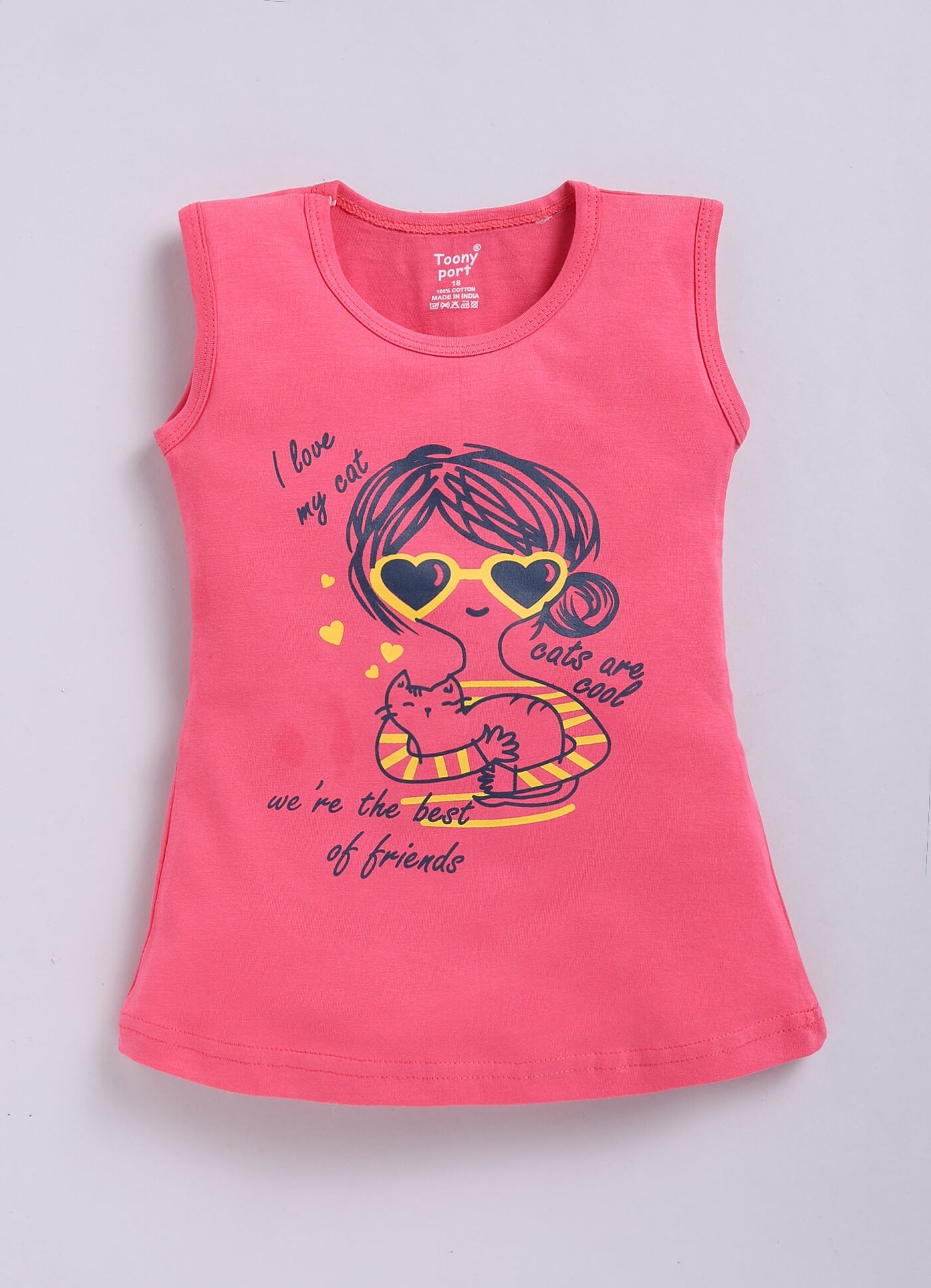 Toonyport Cotton Printed A-line Frocks For Girs