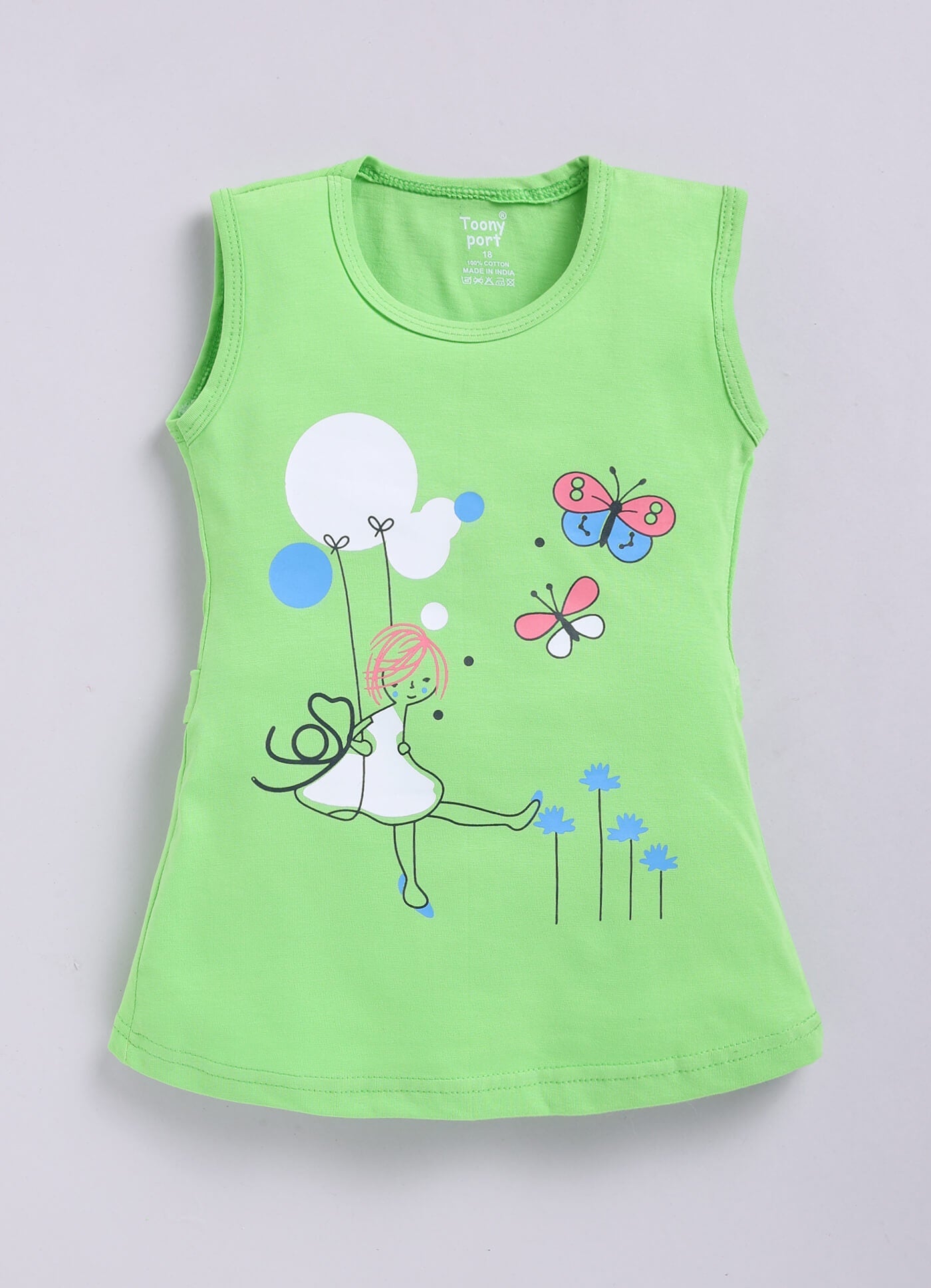 Toonyport Cotton Printed A-line Frocks For Girs