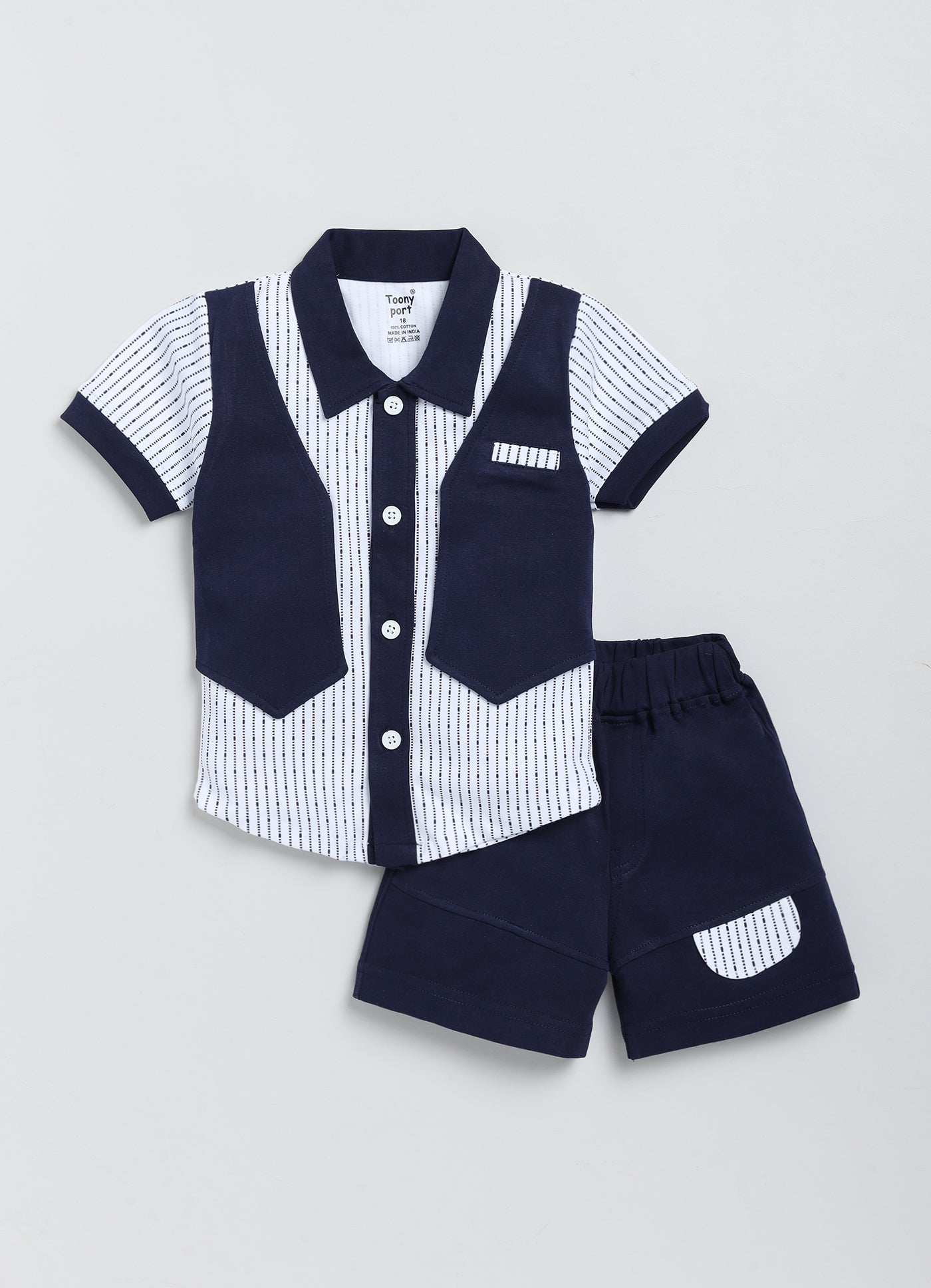 100% Cotton Shirt & Short Sets For Infants