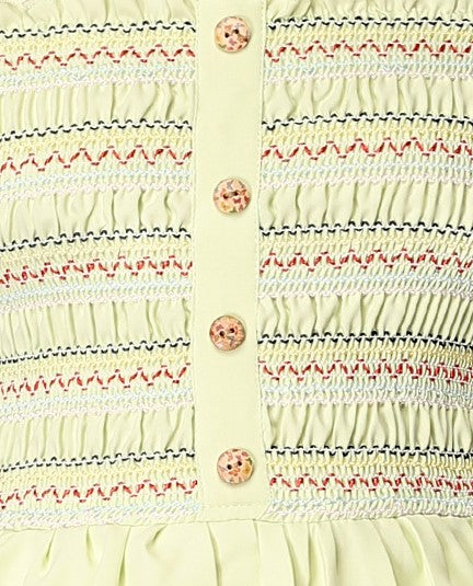 Toonyport Solid Design Off Shoulder Lycra Frock Dress for Girls - Light Green