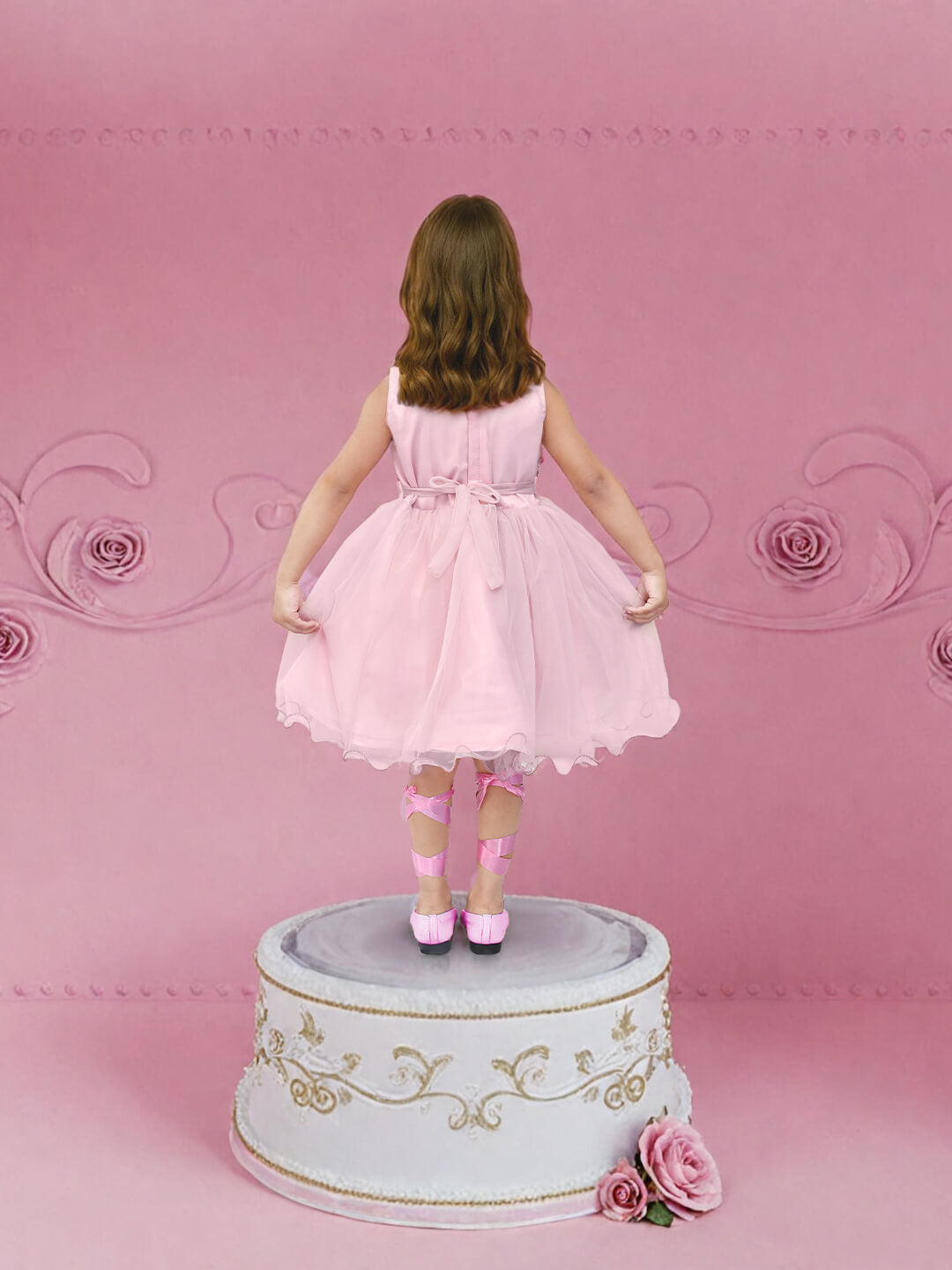 Toonyport Girls Printed Fit & Flare Dress