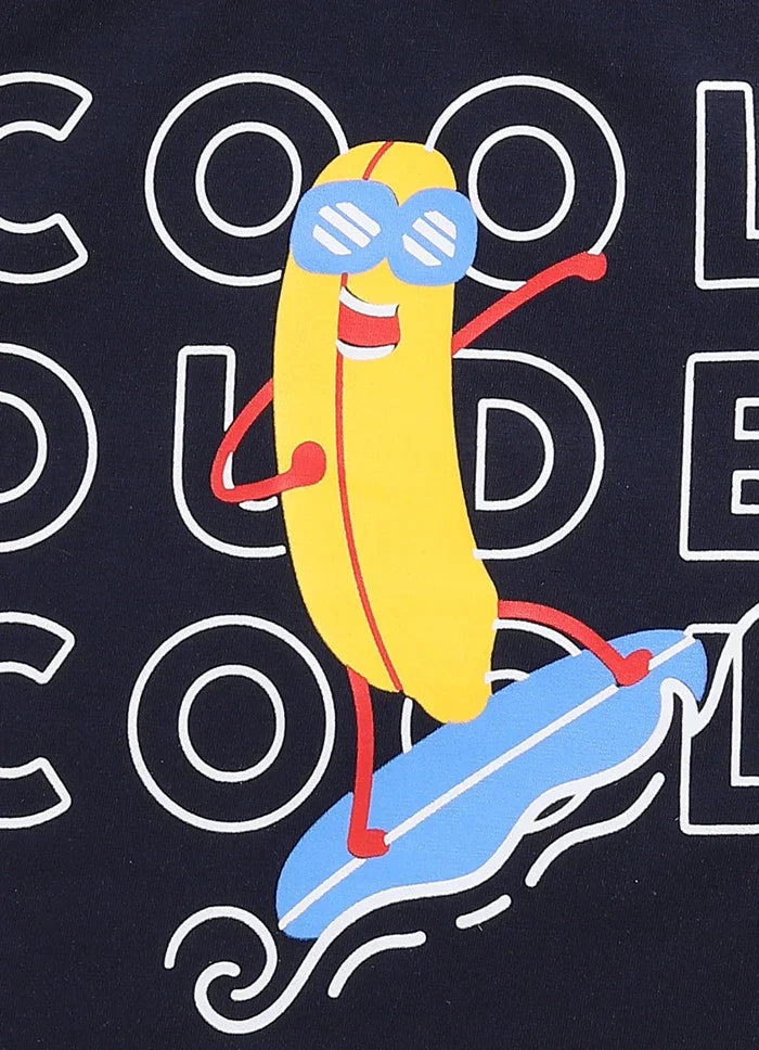 Toonyport Graphic Printed Cotton T-Shirt & Three Quarter Pant Summer Set For Boys