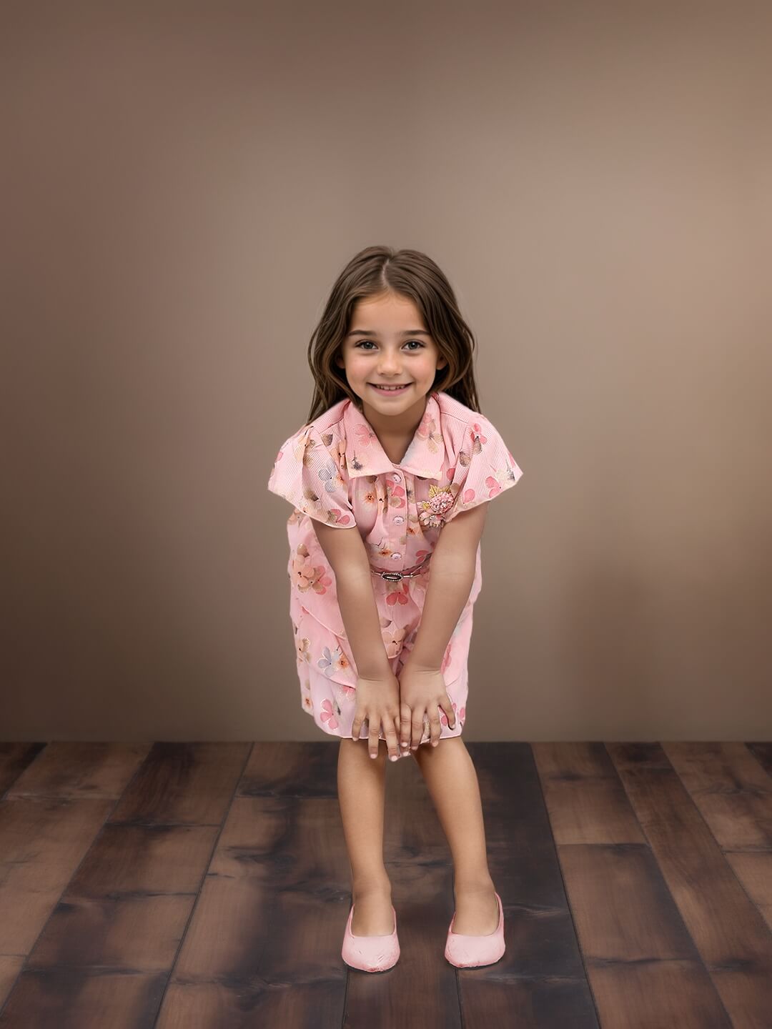Toonyport Chiffon Printed Fit and Flare Frocks for Girls