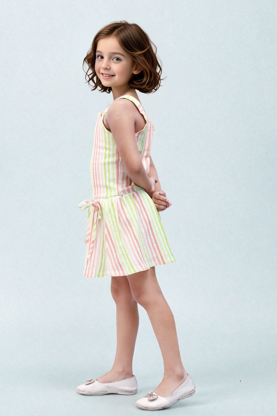 Toonyport Girls Striped Skirt & Top Set