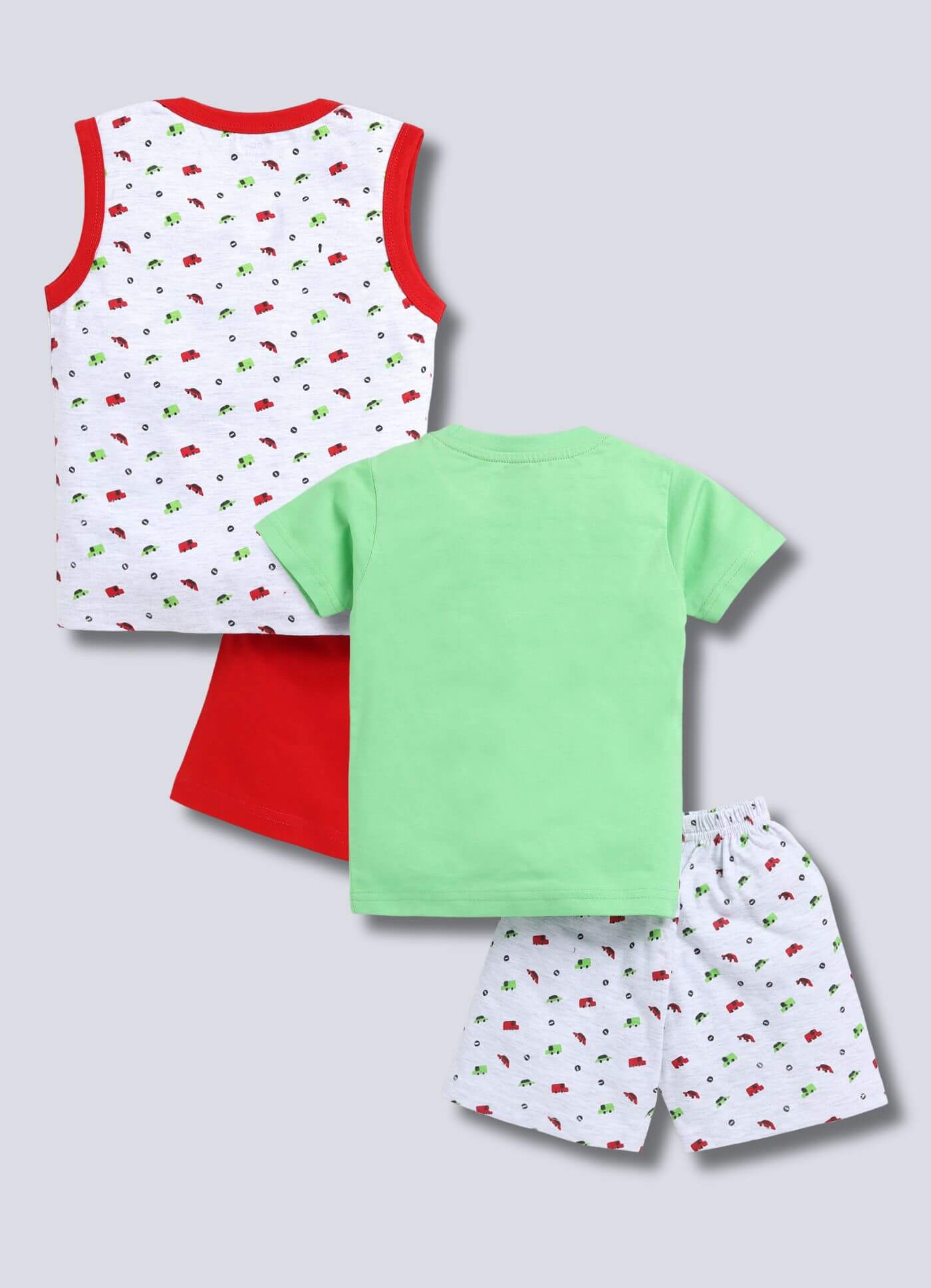 Boys Pack Of 2 Printed Pure Cotton T-shirt with Short Sets